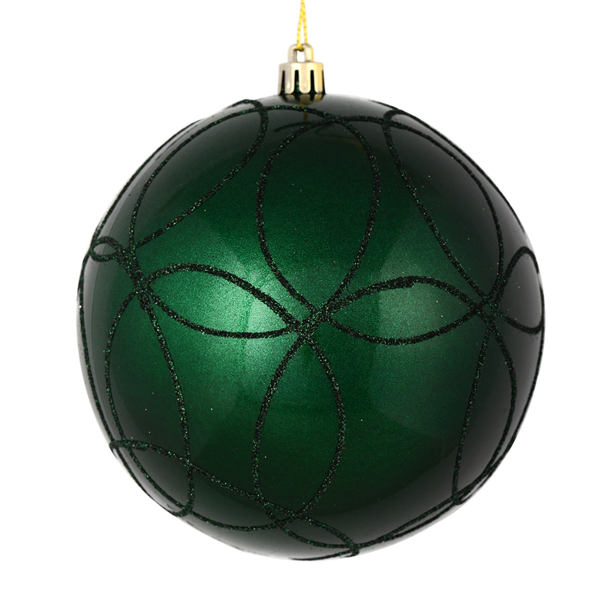 6” Midnght Green Candy Circl Glitt 3/Bag