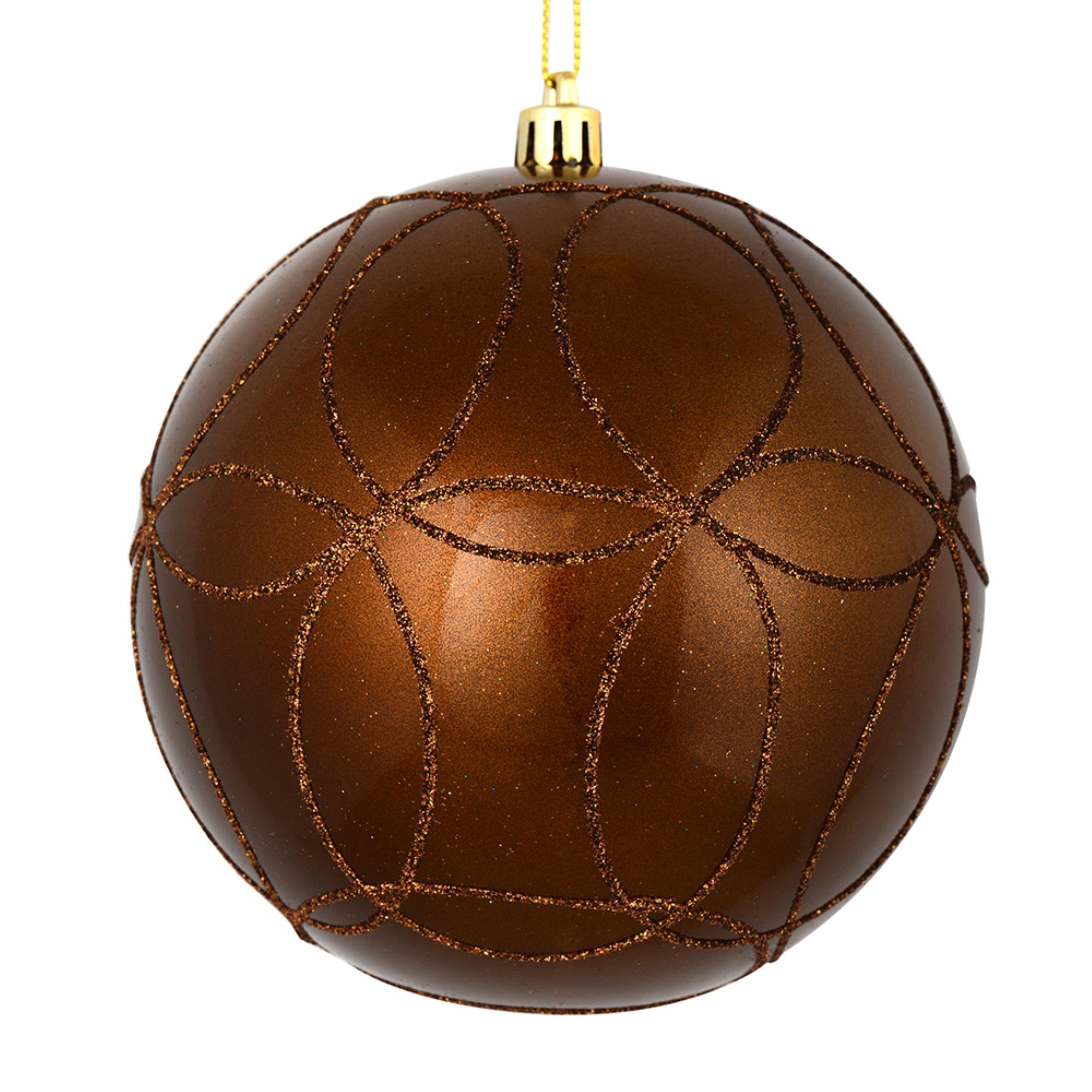 6” Mocha Candy Ball Circle Glitter 3/Bag