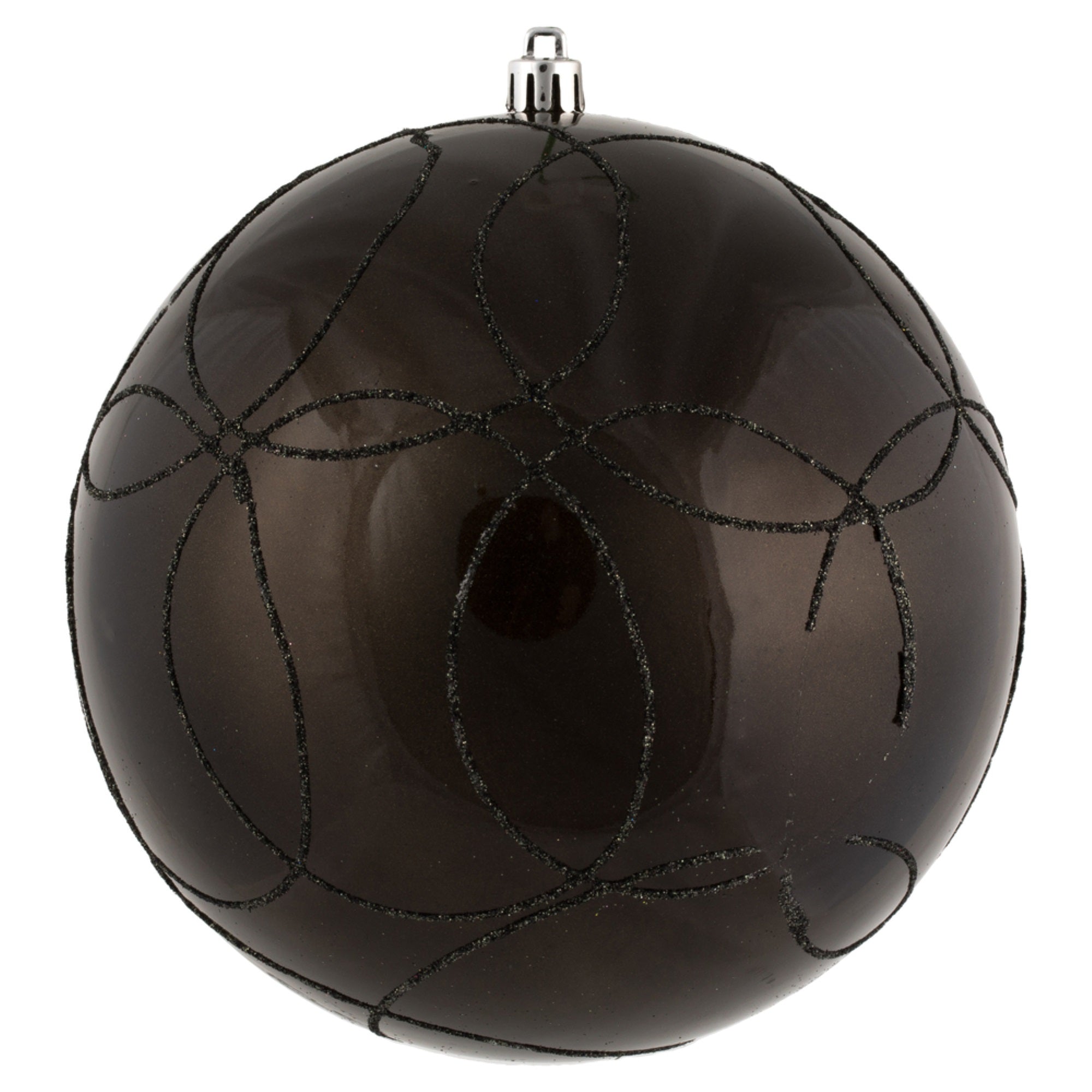 6” Gunmetal Candy Circle Glitter 3/Bag