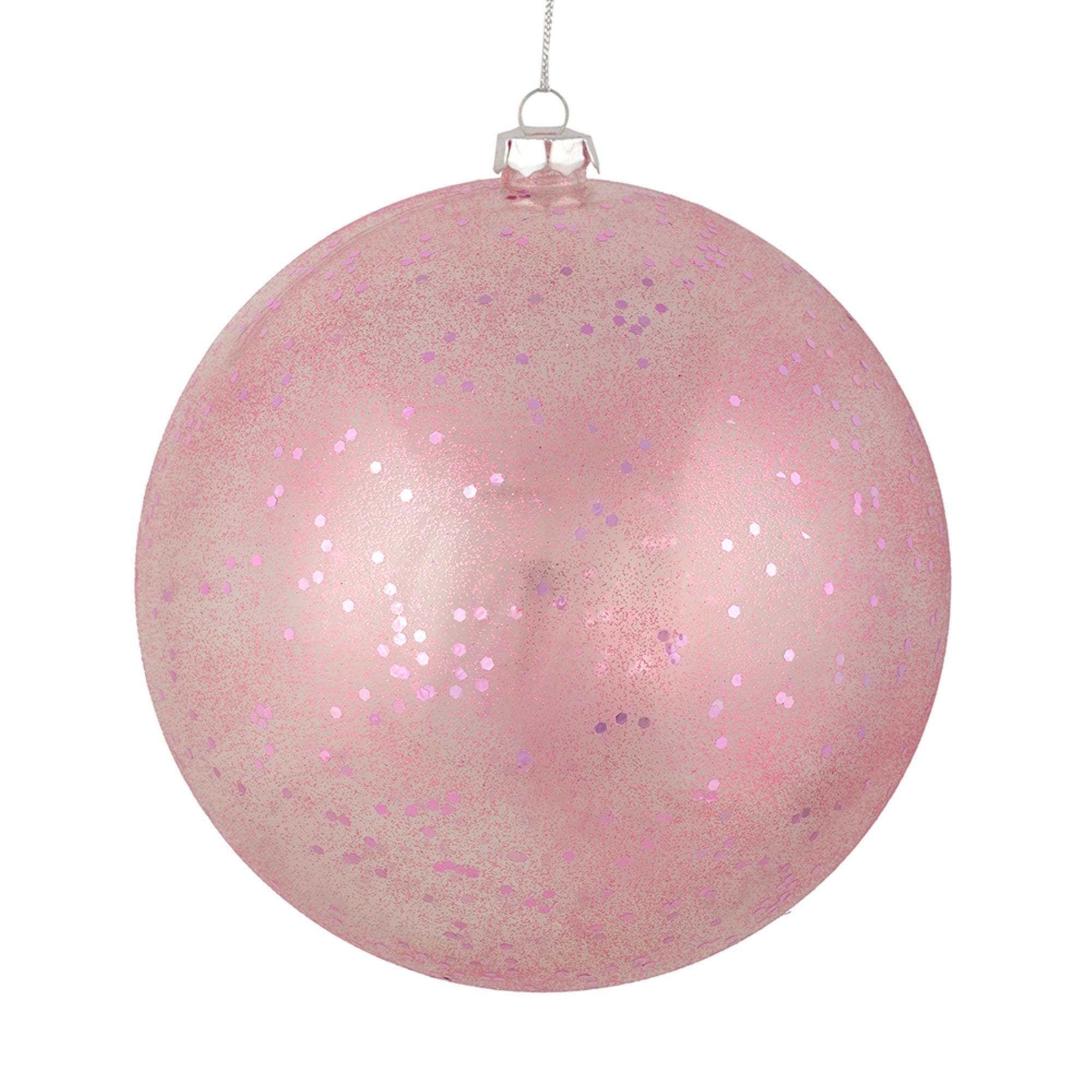 4” Mauve Glitter Clear Ball 6/Bag