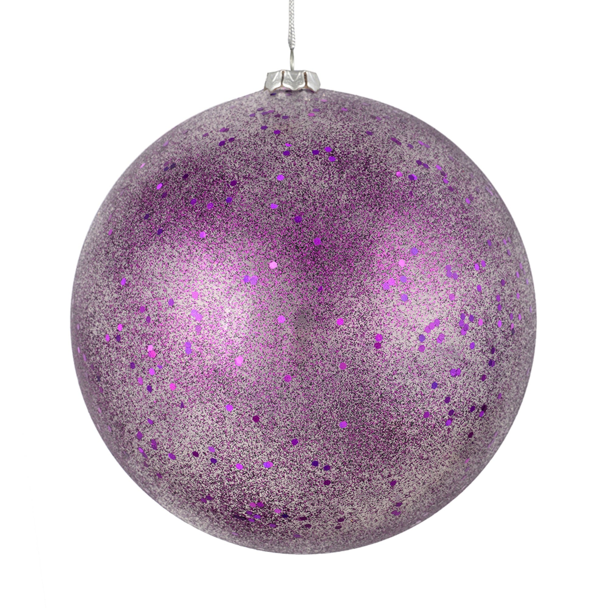 4.75” Plum Glitter Clear Ball 4/Bag