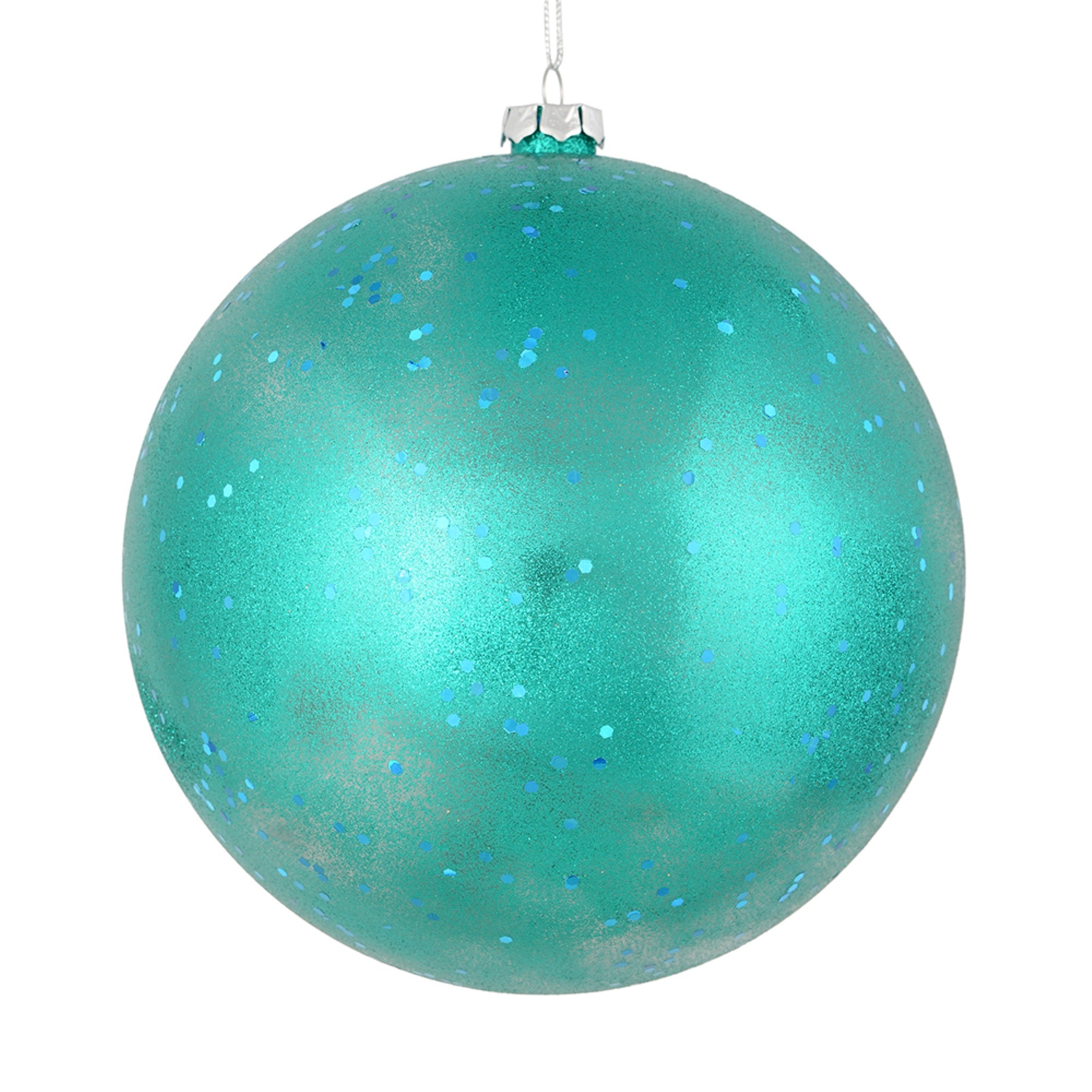 4.75” Teal Glitter Clear Ball 4/Bag