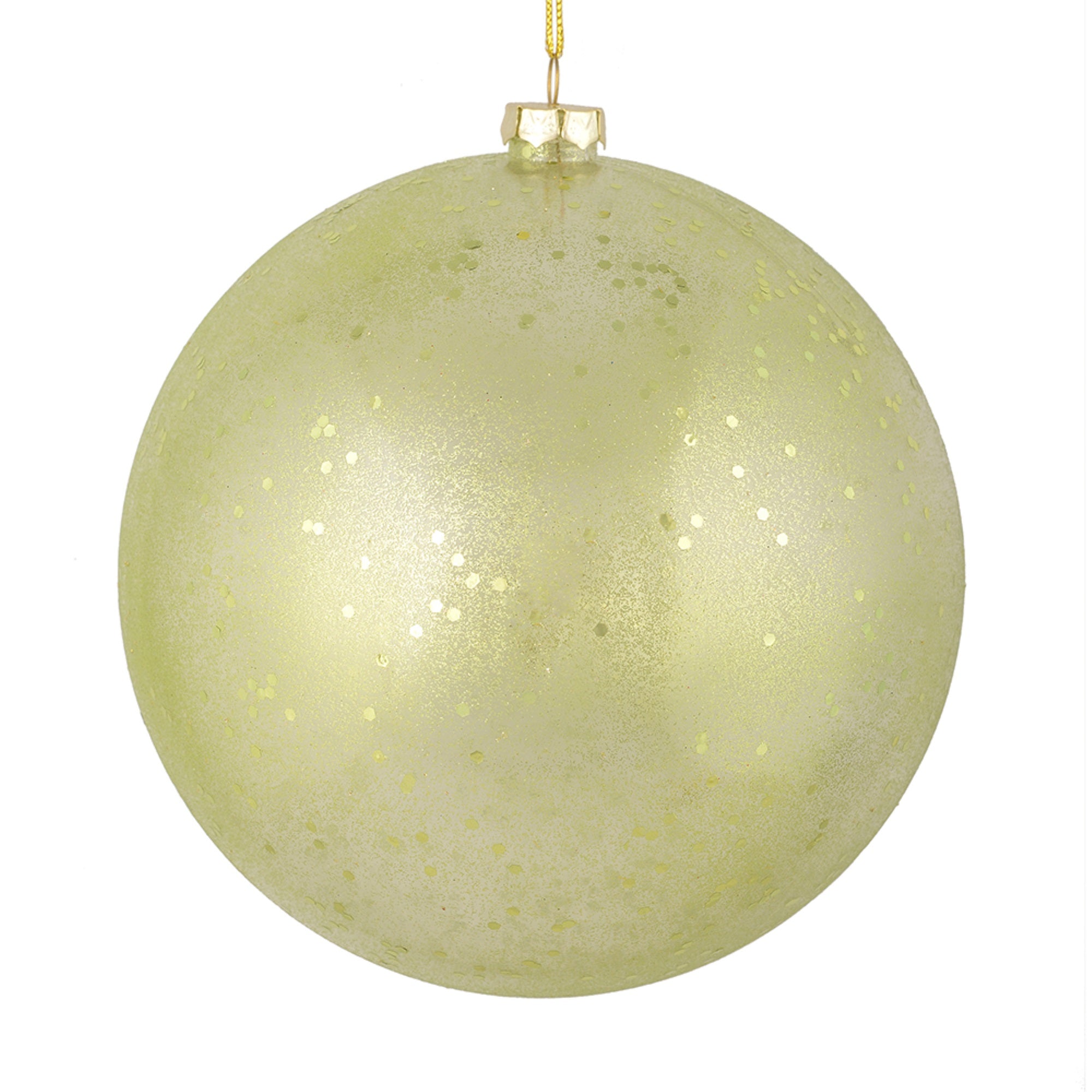 4.75” Celadon Glitter Clear Ball 4/Bag