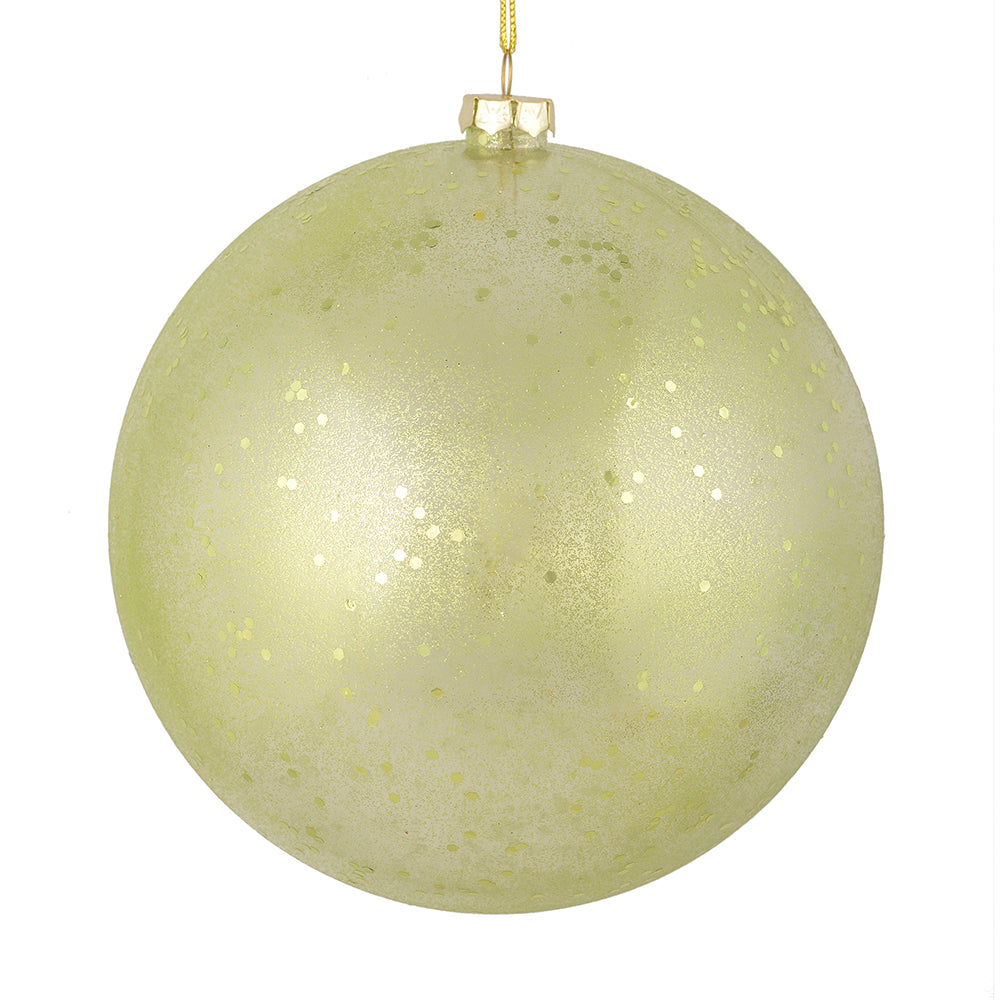 Vickerman 6” Celadon Glitter Clear Ball 4/Bag - N184354