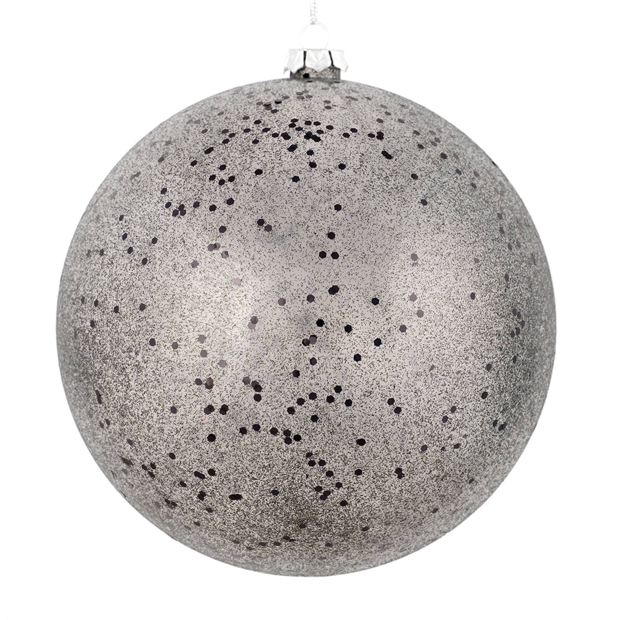 8” Gunmetal Glitter Clear Ball 2/Bag