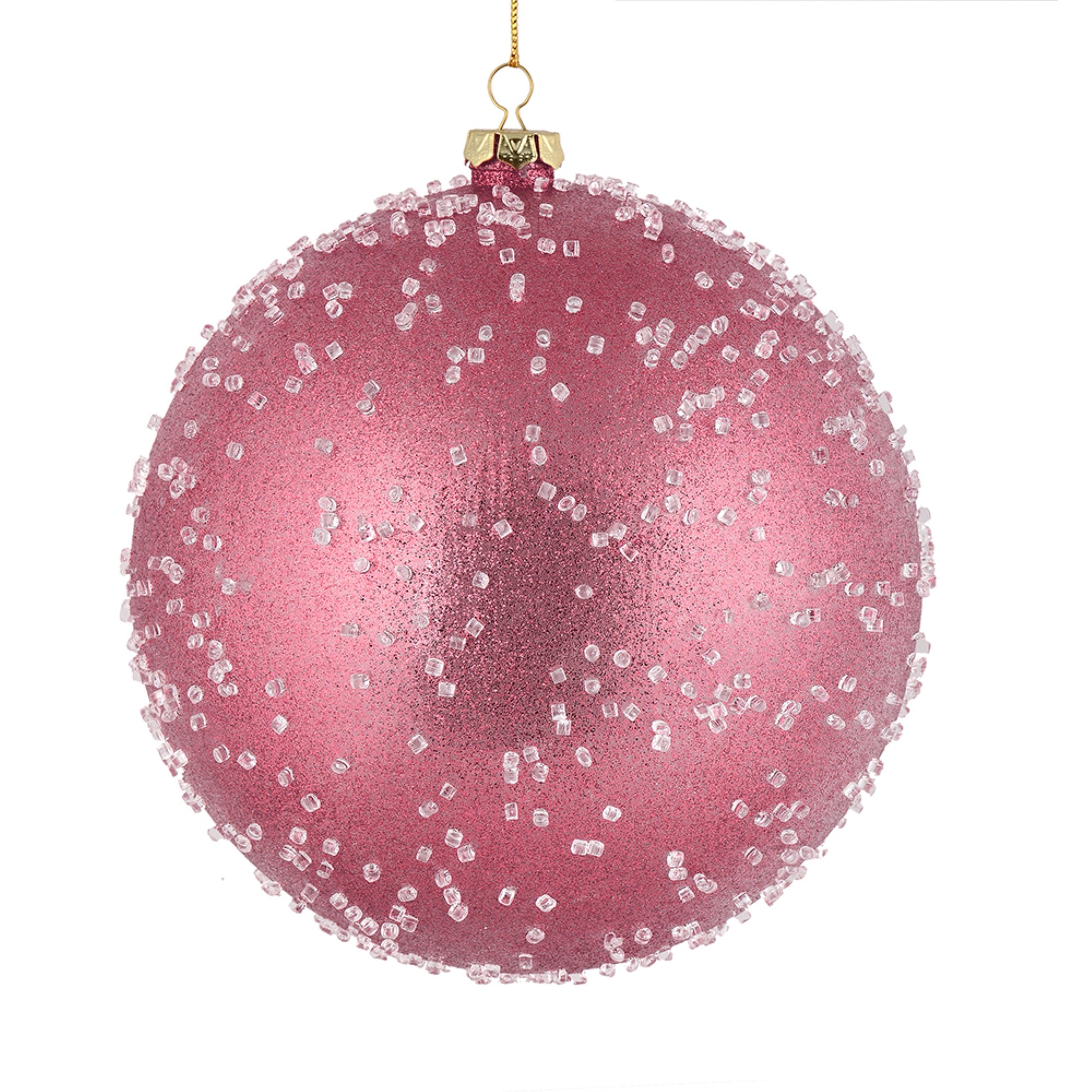 8” Mauve Ice Ball Ornament 2/Bag