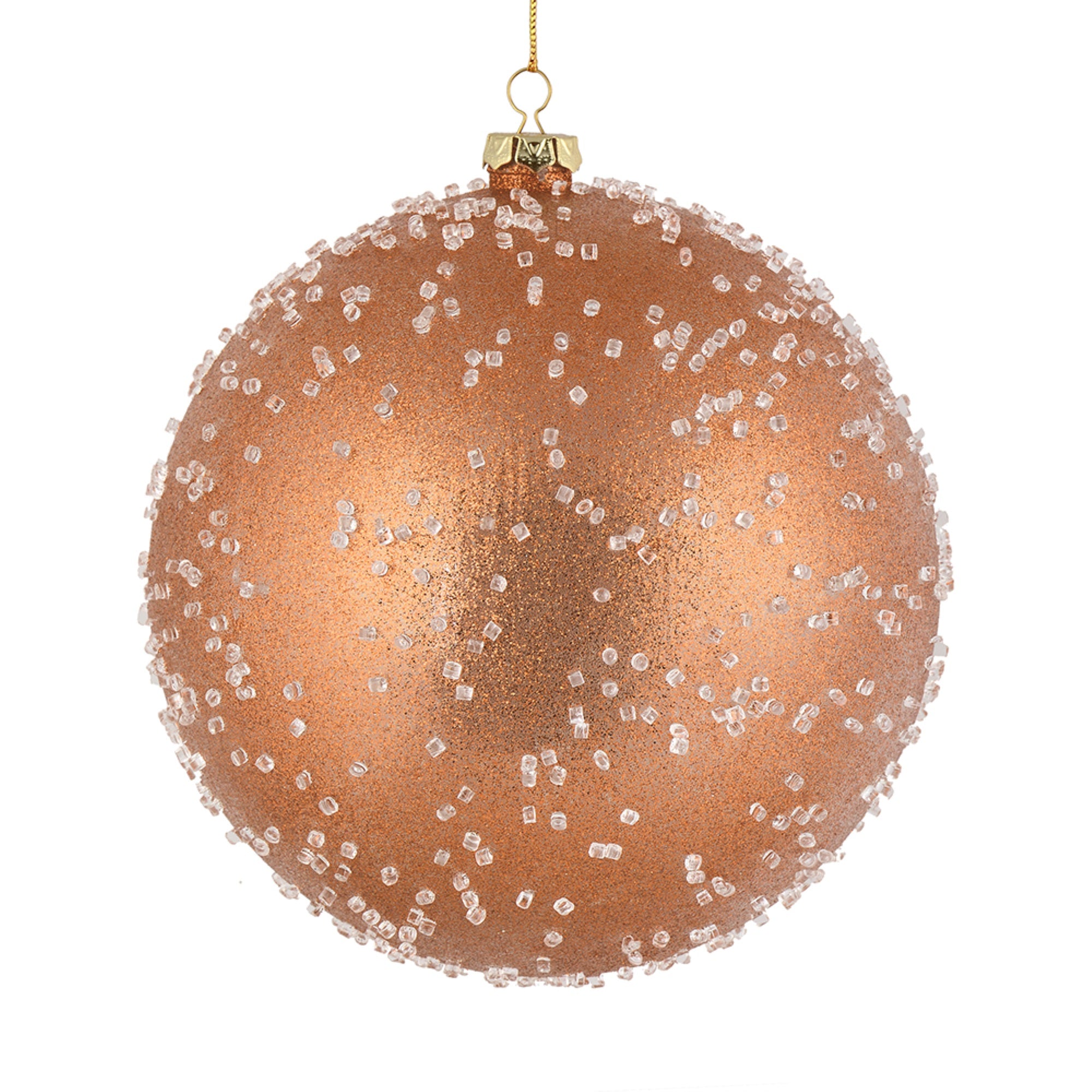 8” Rose Gold Ice Ball Ornament 2/Bag