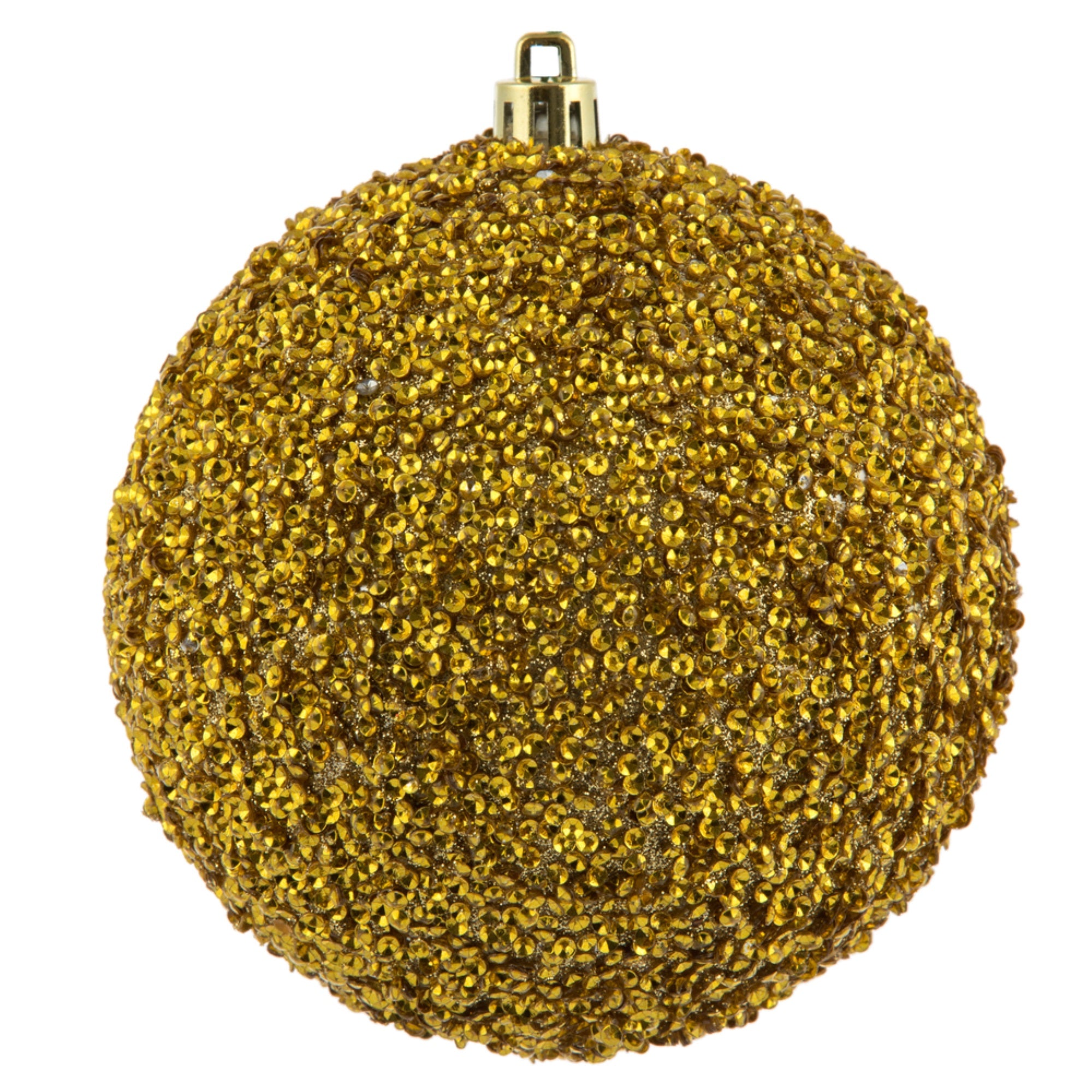 4” Gold Beaded Ball Drilled 6/Bag
