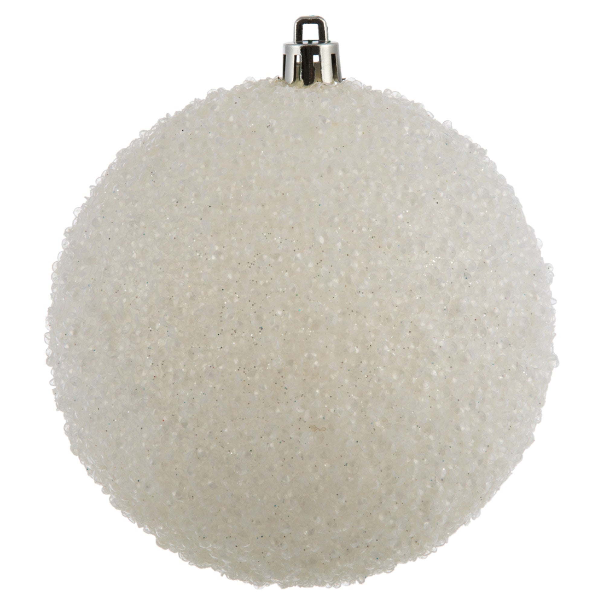 4” White Beaded Ball Drilled 6/Bag