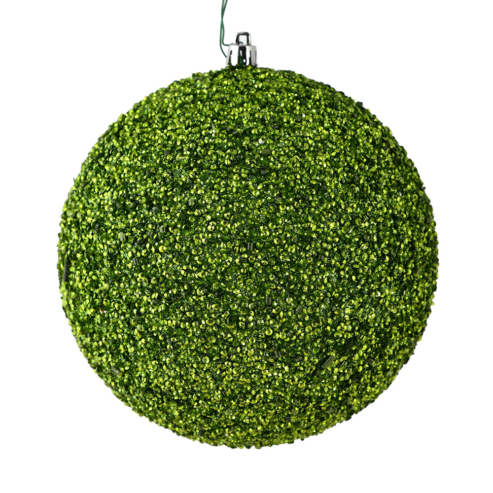 Vickerman 6” Olive Beaded Ball Drilled 4/Bag - N185814D