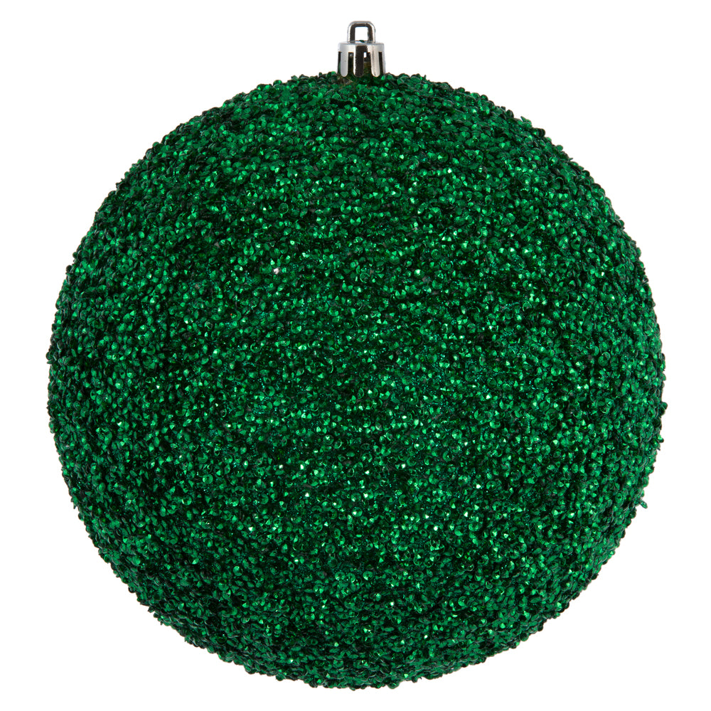 Vickerman 6” Seafoam Beaded Ball Drilled 4/Bag - N185844D