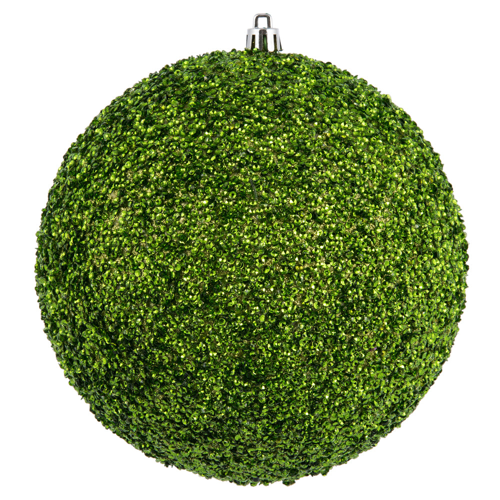 Vickerman 6” Celadon Beaded Ball Drilled 4/Bag - N185854D
