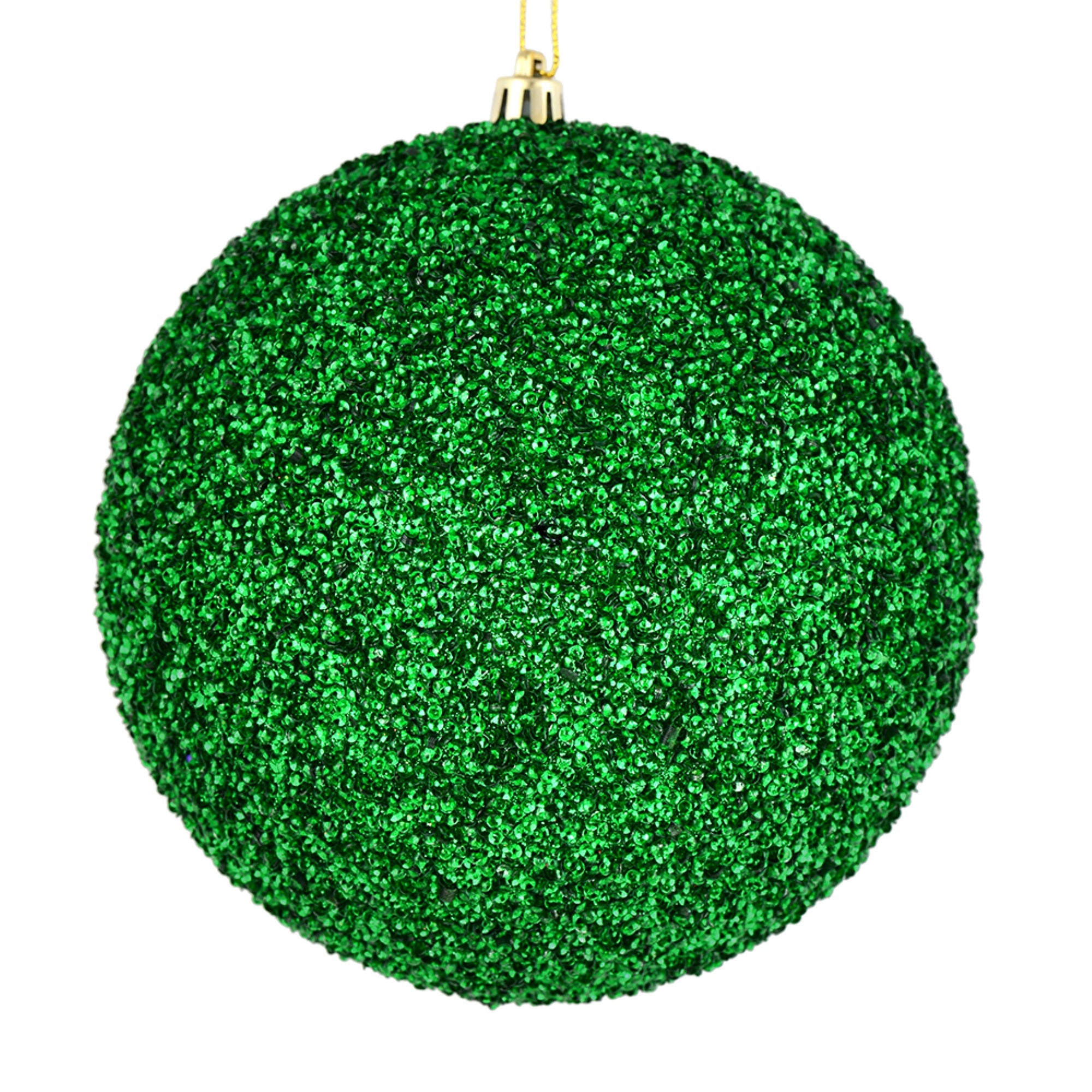 8” Green Beaded Ball Drilled 2/Bag
