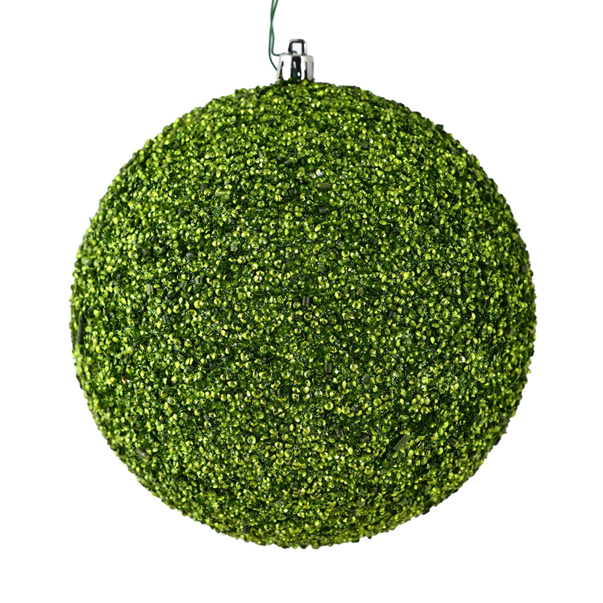 8” Olive Beaded Ball Drilled 2/Bag