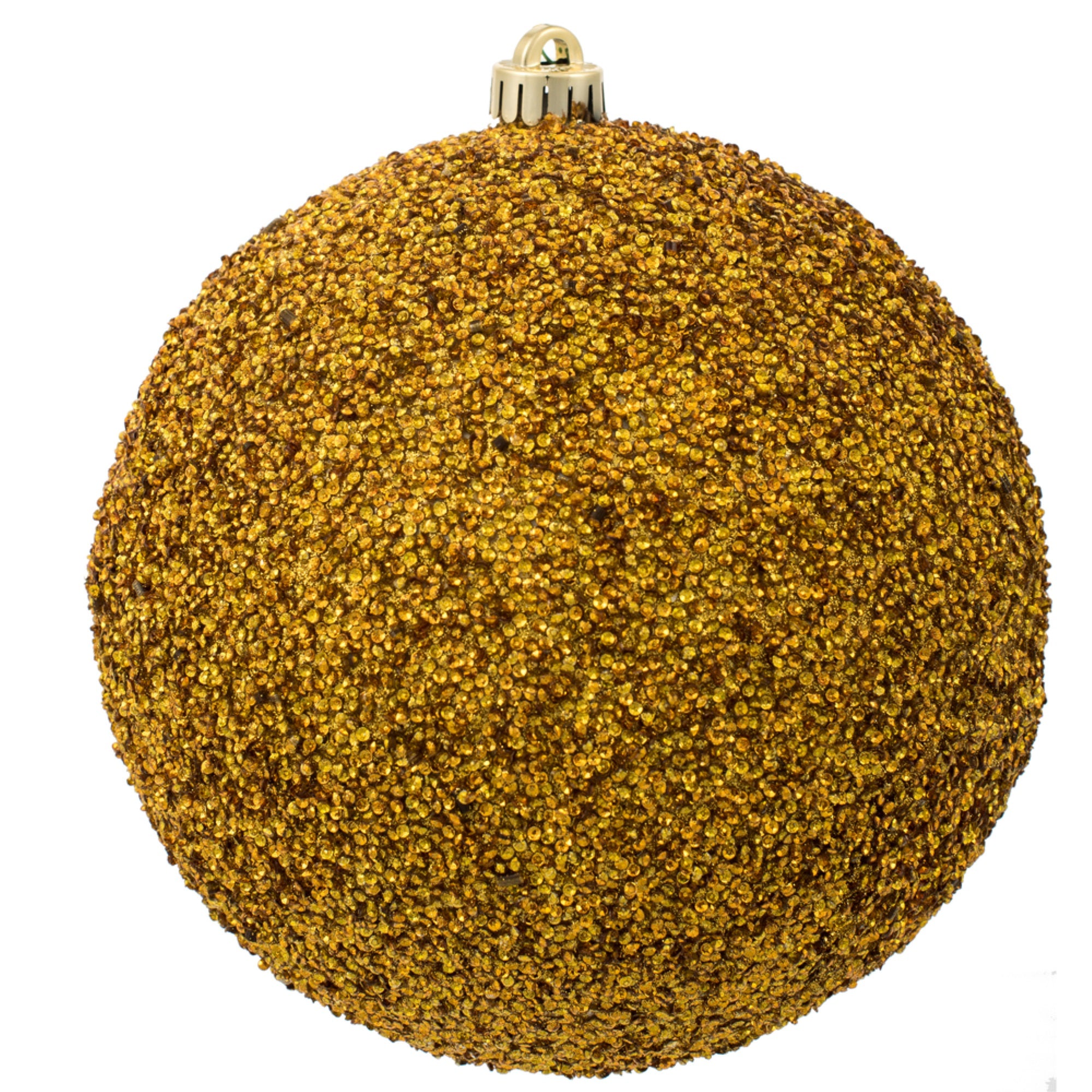 8” Honey Gold Beaded Ball Drilled 2/Bg