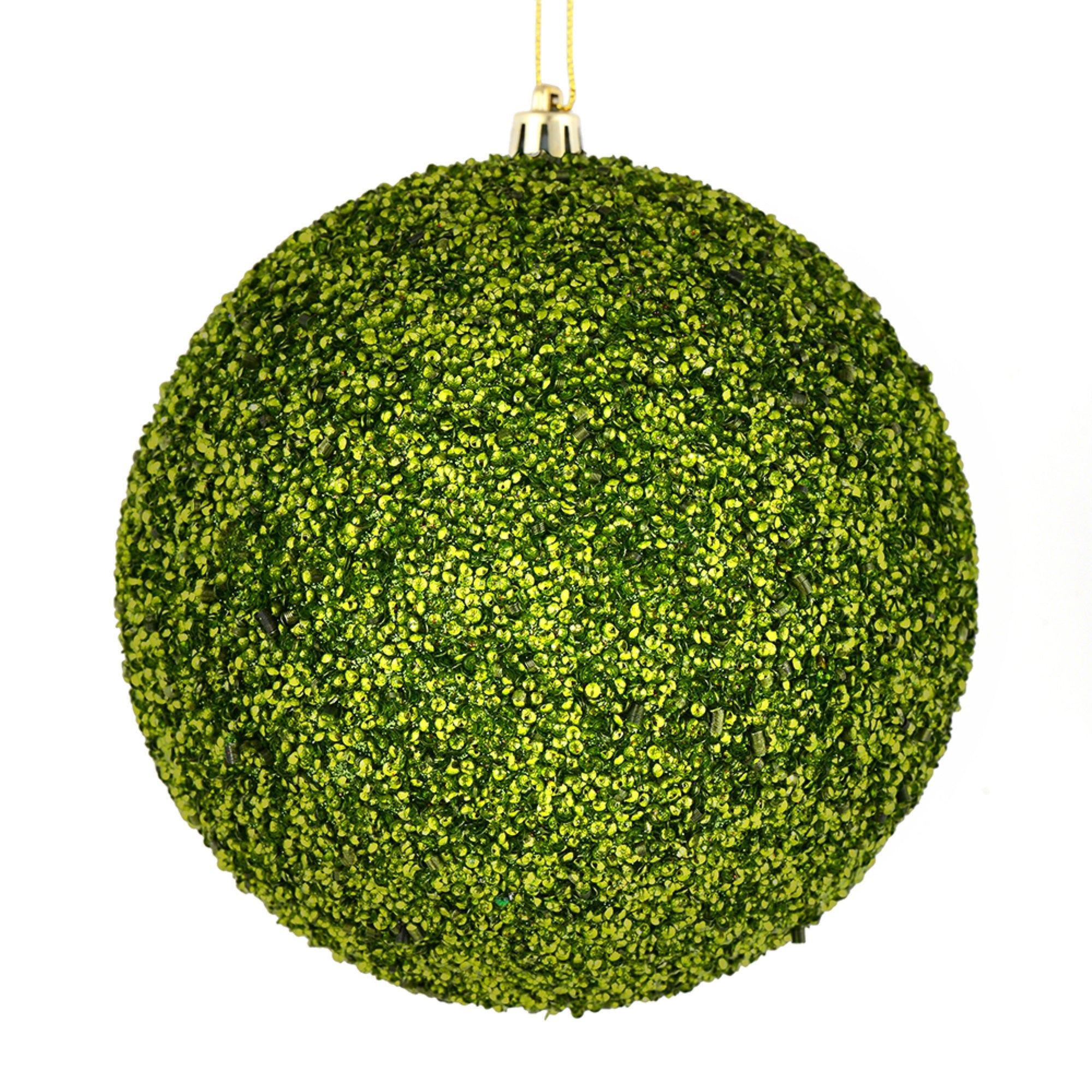 8” Lime Beaded Ball Drilled 2/Bag