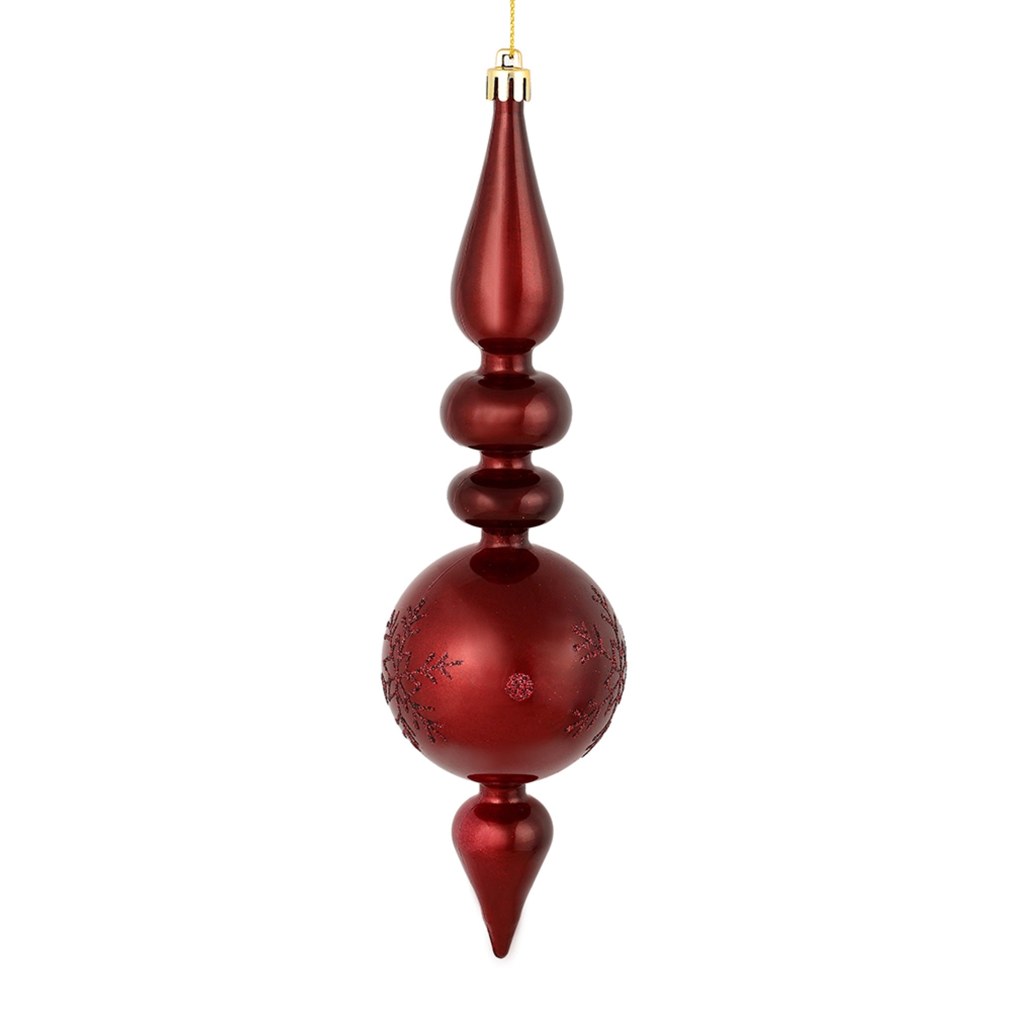 10” Wine Candy Snowflake Finial 4/Bag