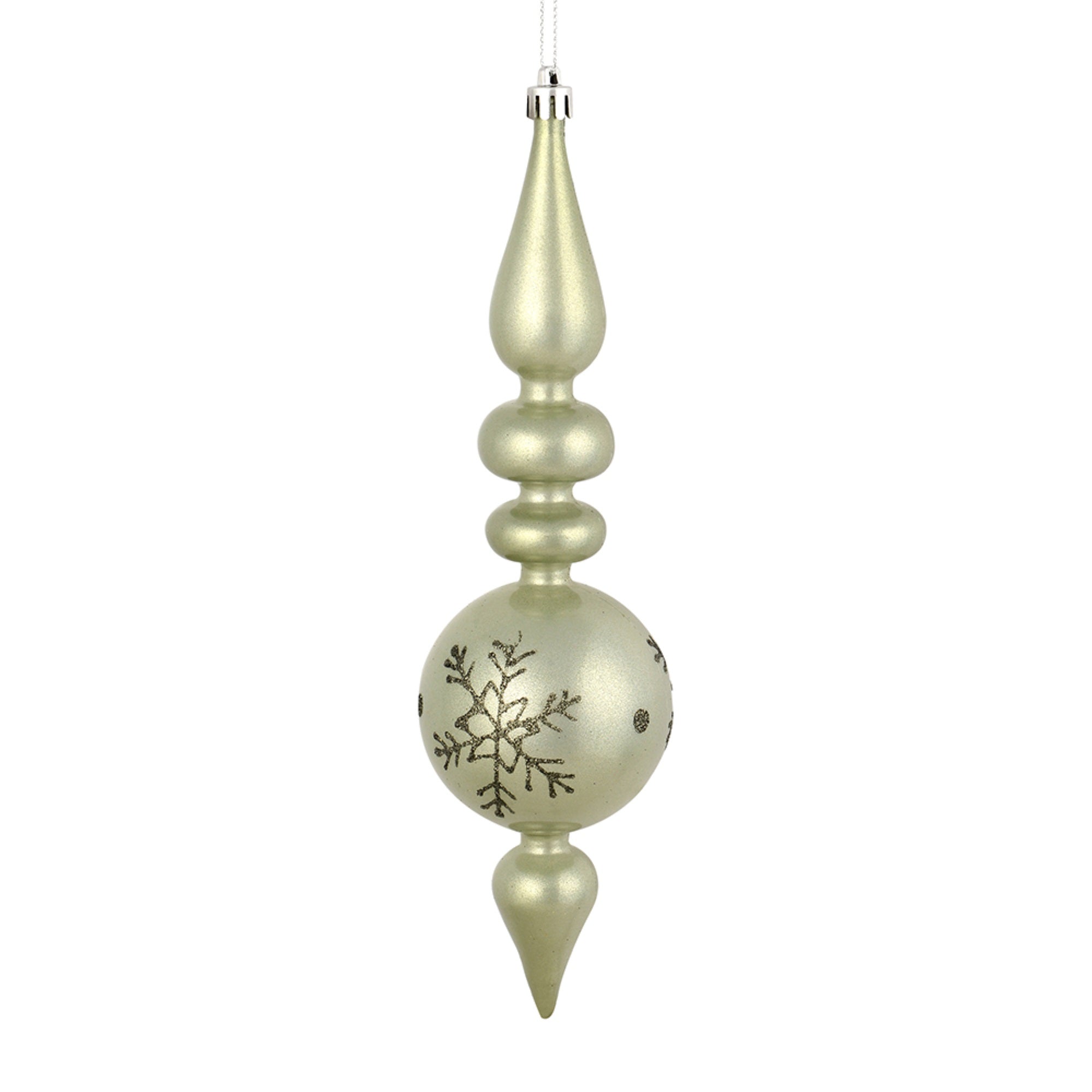 10” Wrought Iron Candy Glitt Finial 4/Bg