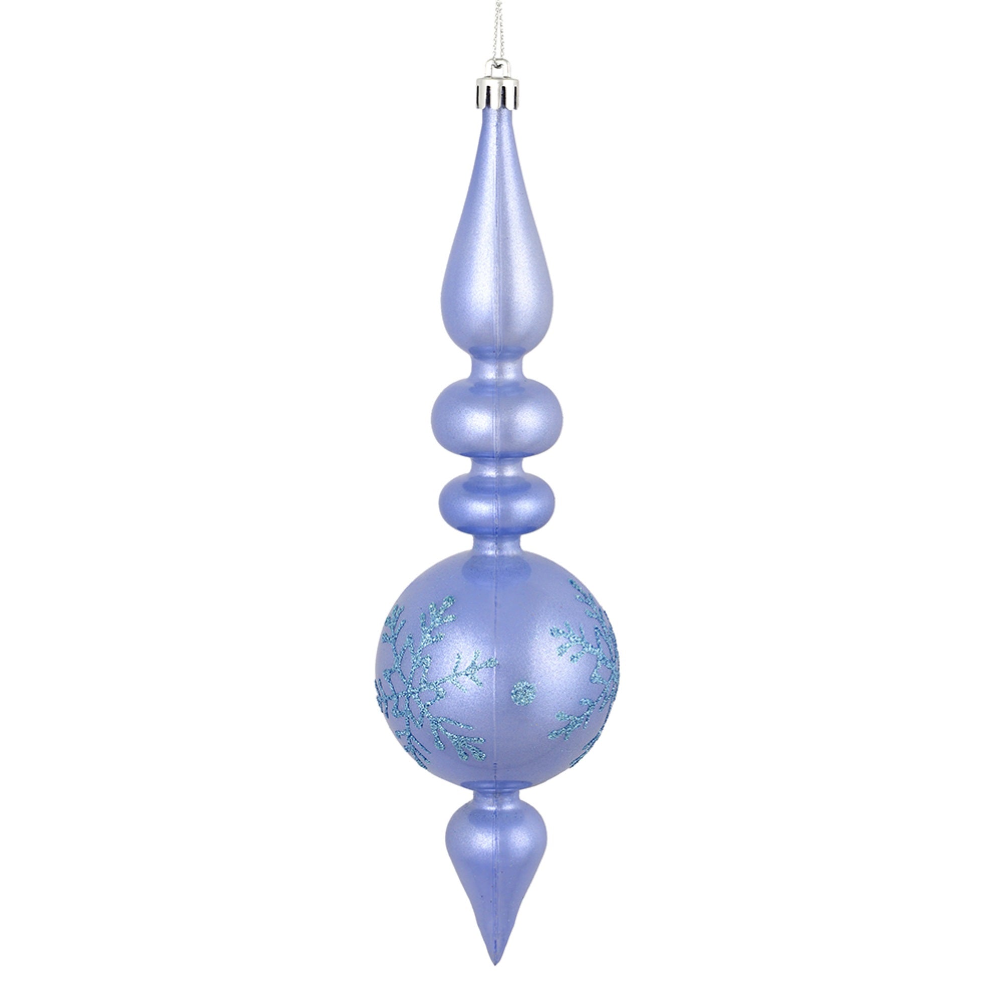 10” Periwinkle Candy Glitt Finial 4/Bg