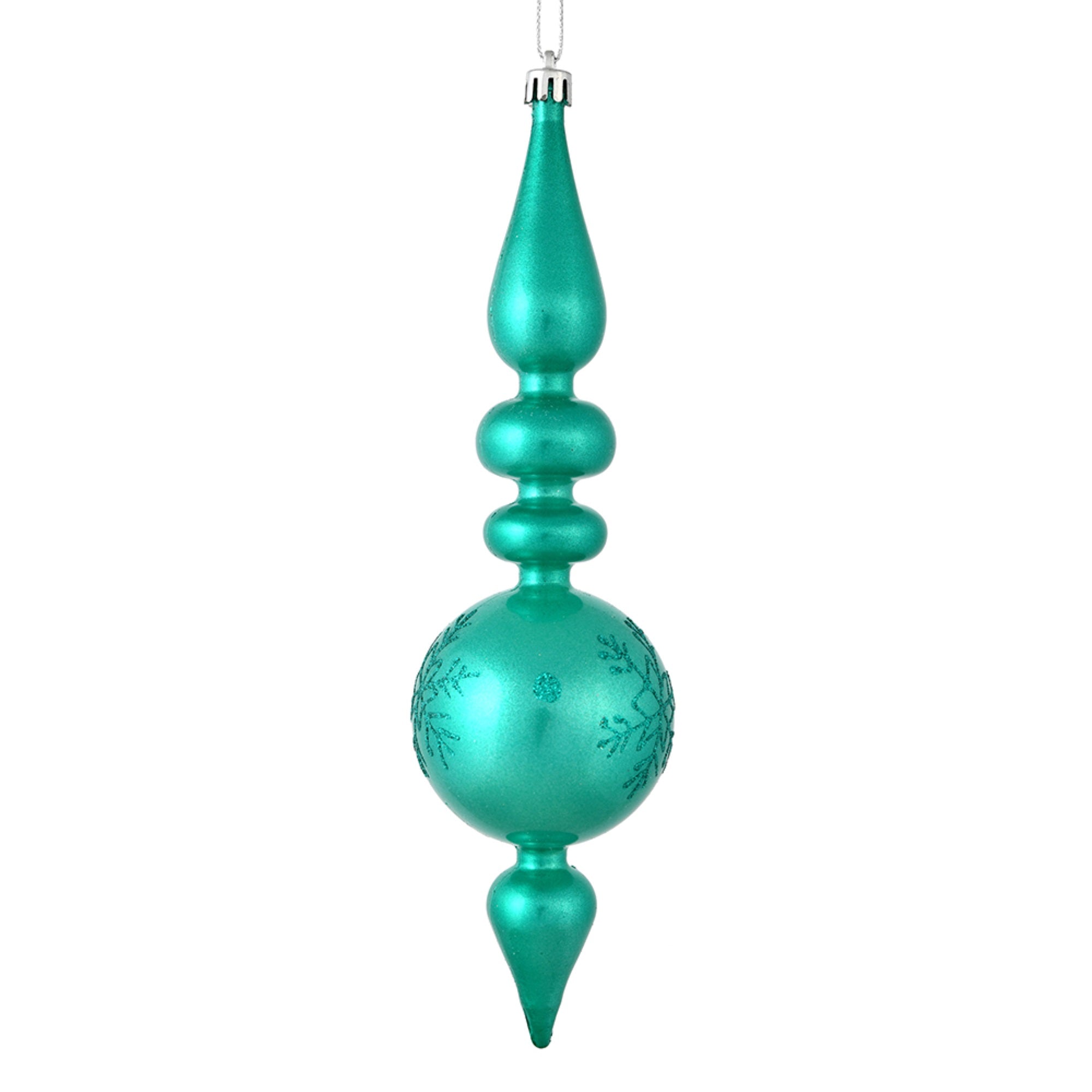 10” Teal Candy Snowflake Finial 4/Bag