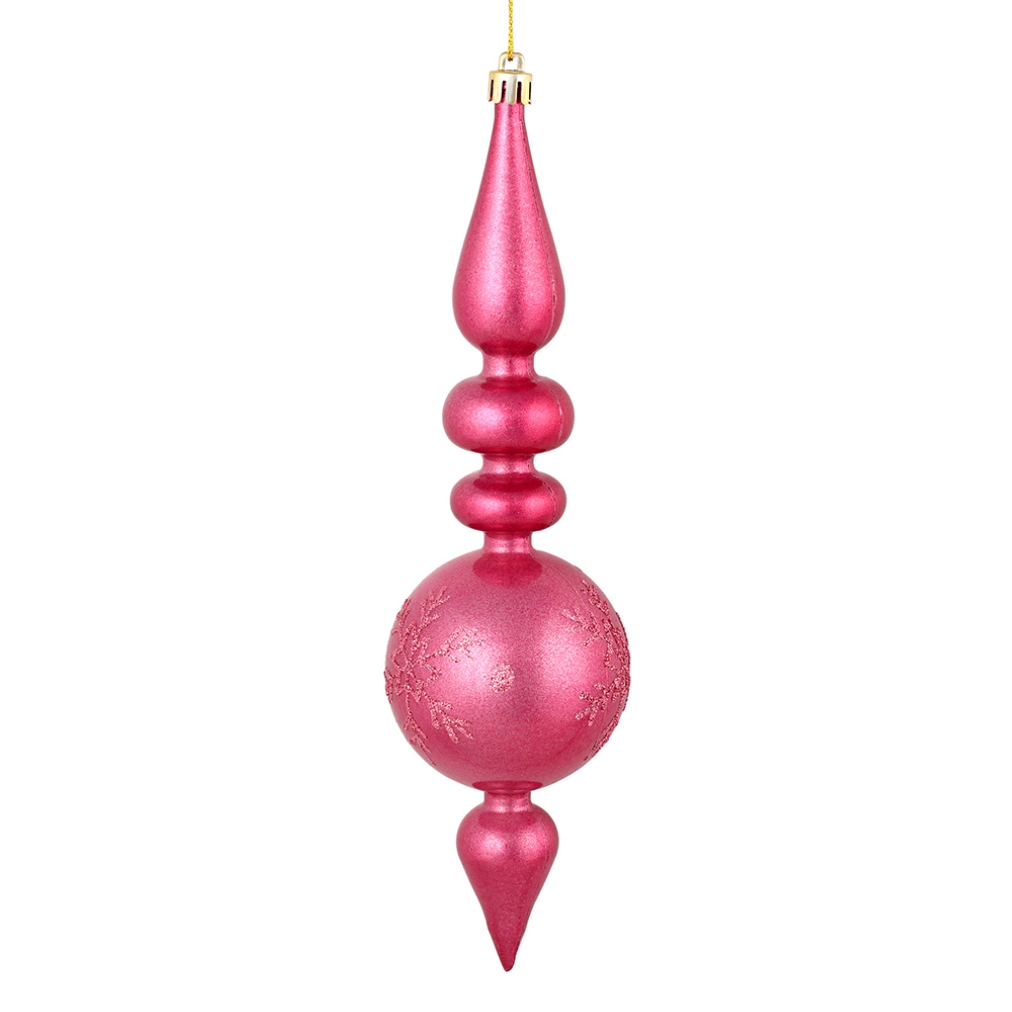 10” Mauve Candy Snowflake Finial 4/Bag