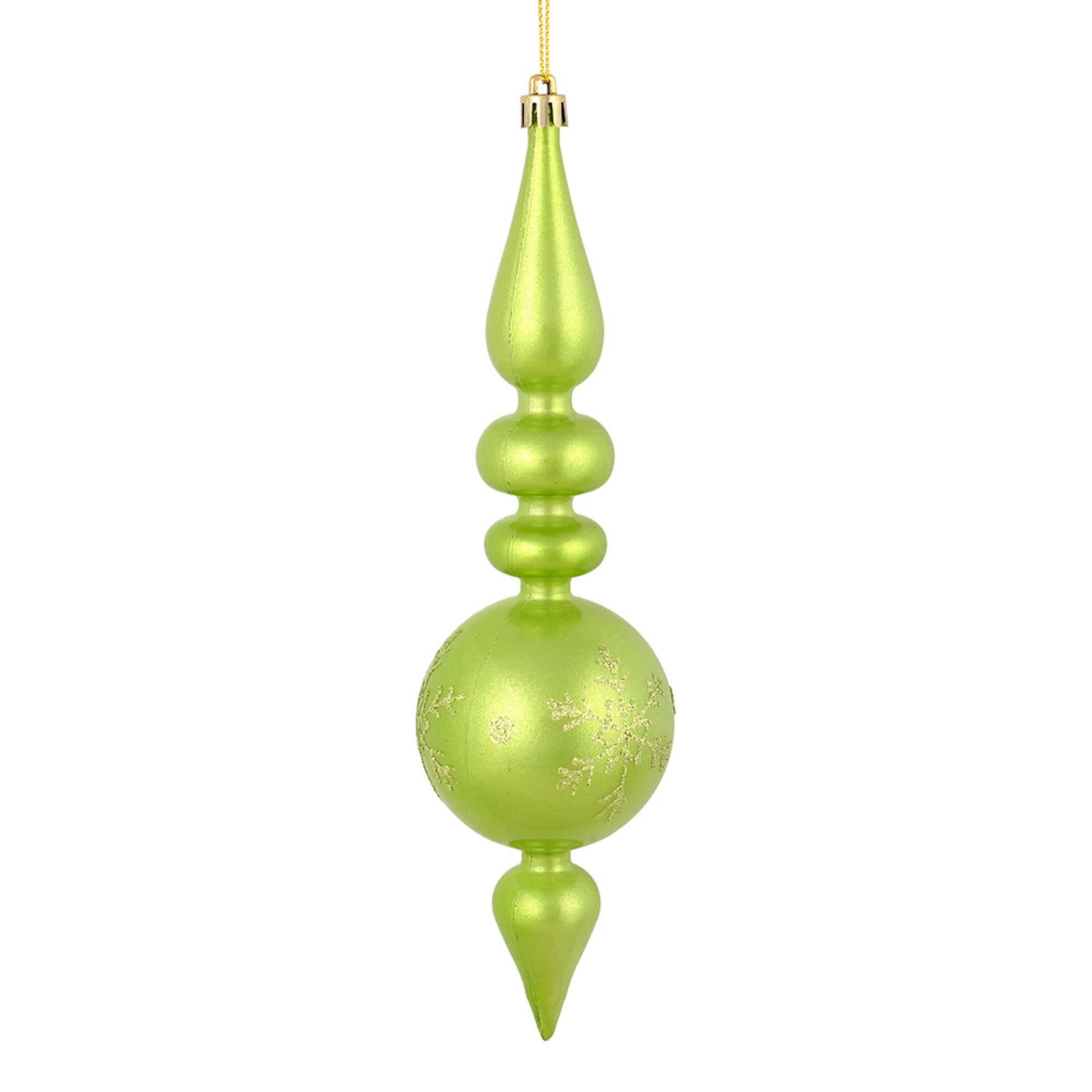 10” Celadon Candy Snowflake Finial 4/Bag
