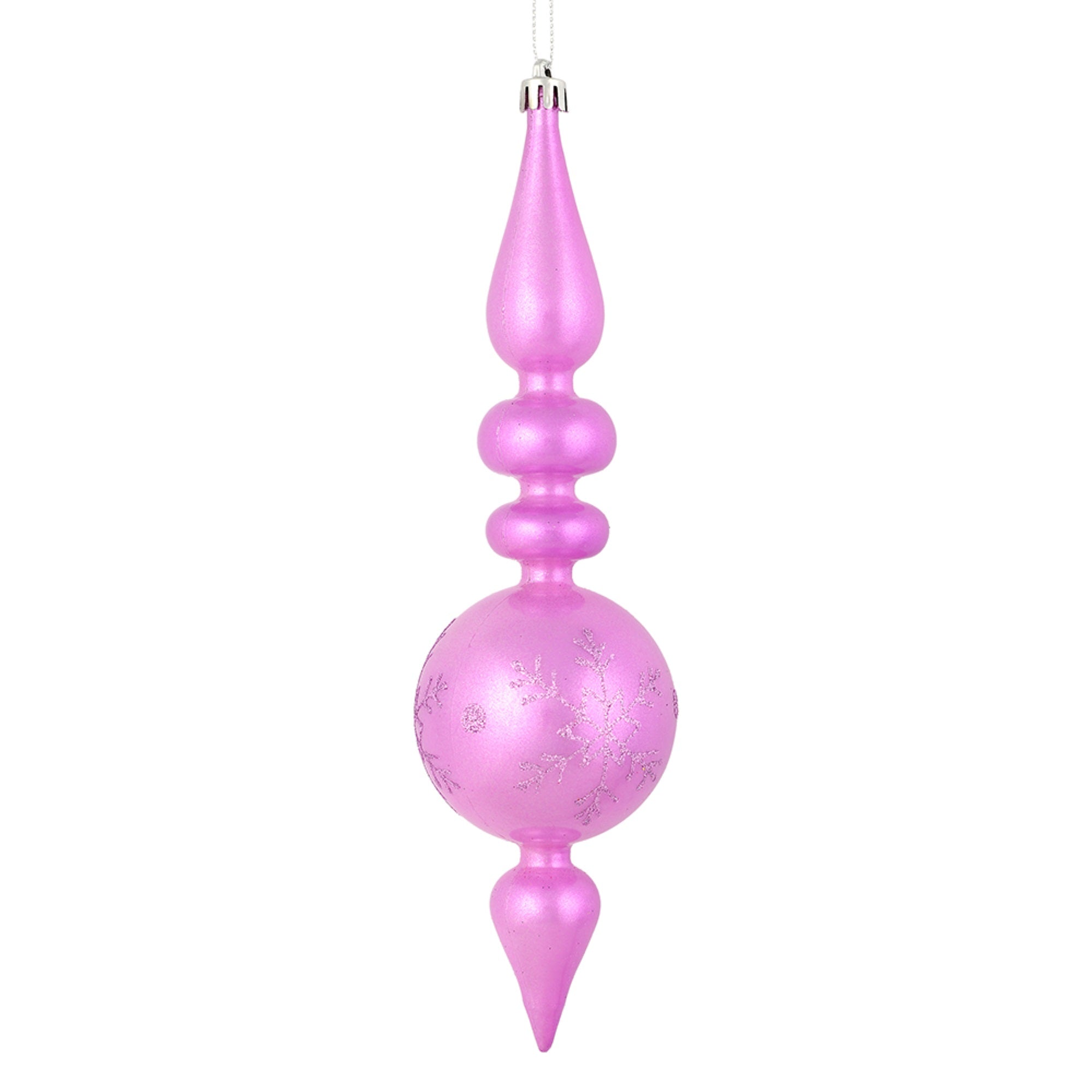 10” Orchid Candy Snowflake Finial 4/Bag