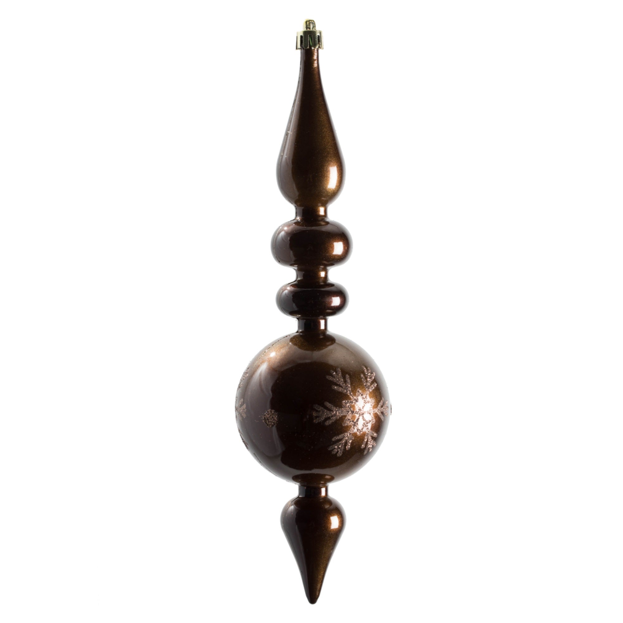 10” Chocolate Candy Snowflake Finial 4Bg