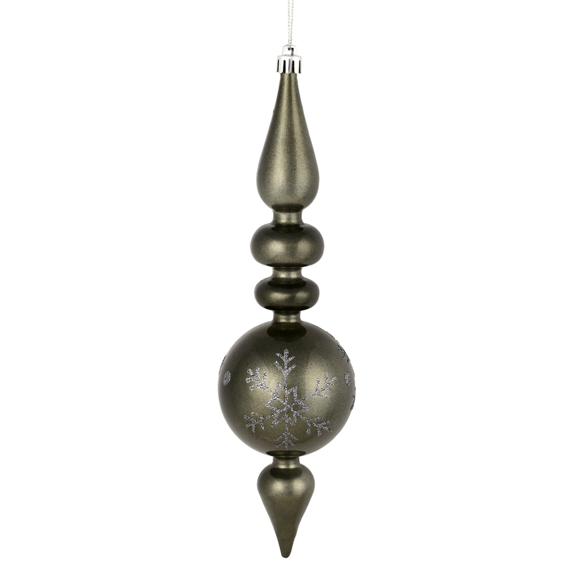 10” Pewter Candy Snowflake Finial 4/Bag