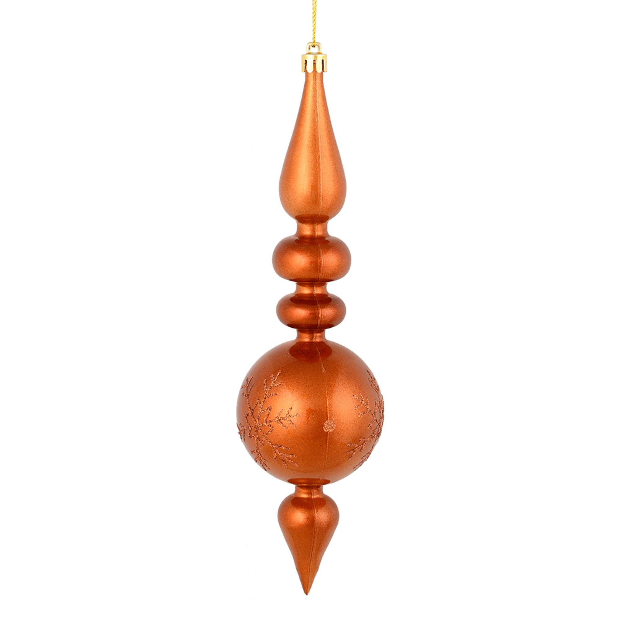 10” Copper Candy Snowflake Finial 4/Bag