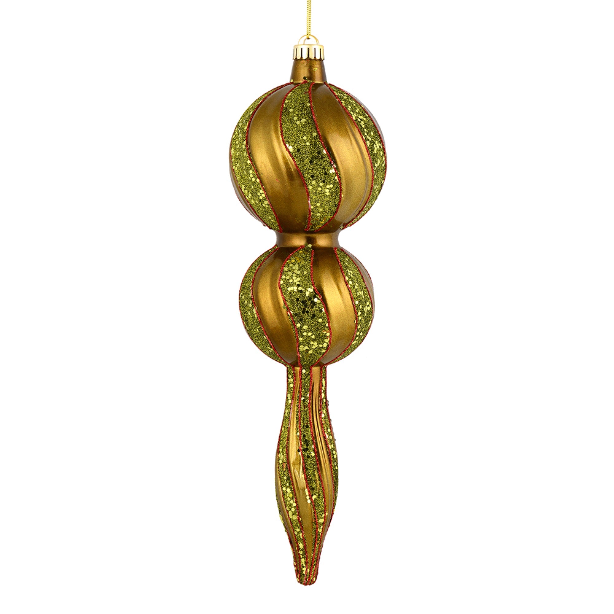16.5” Olive Candy Glitter Finial