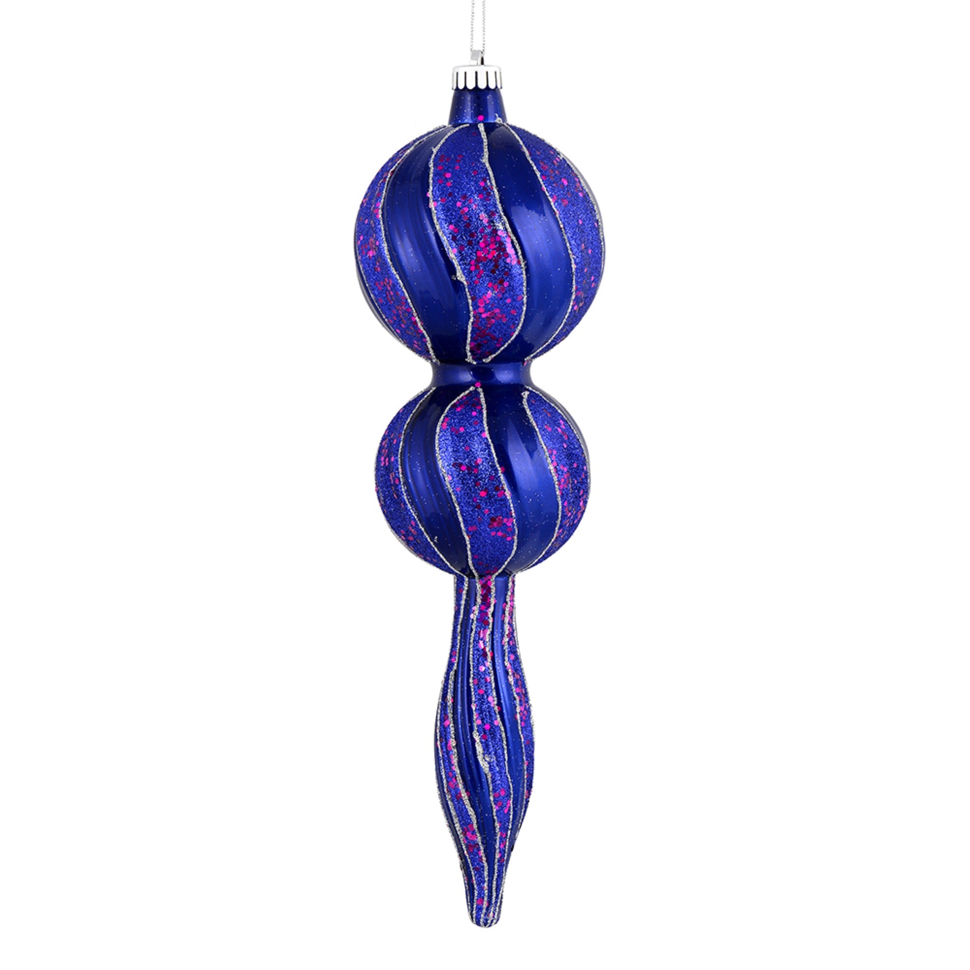 16.5” Cobalt Blue Candy Glitt Finial