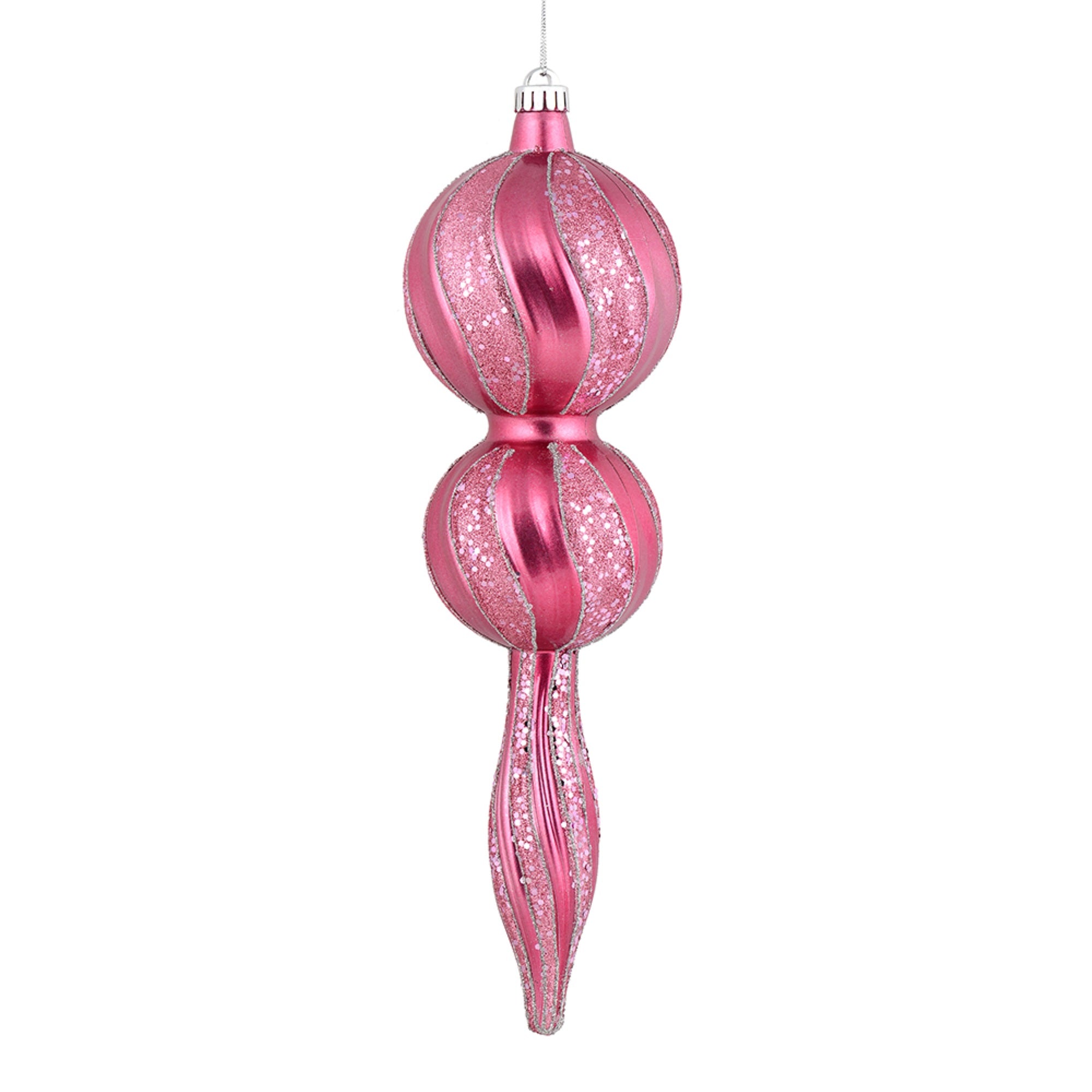 16.5” Mauve Candy Glitter Finial