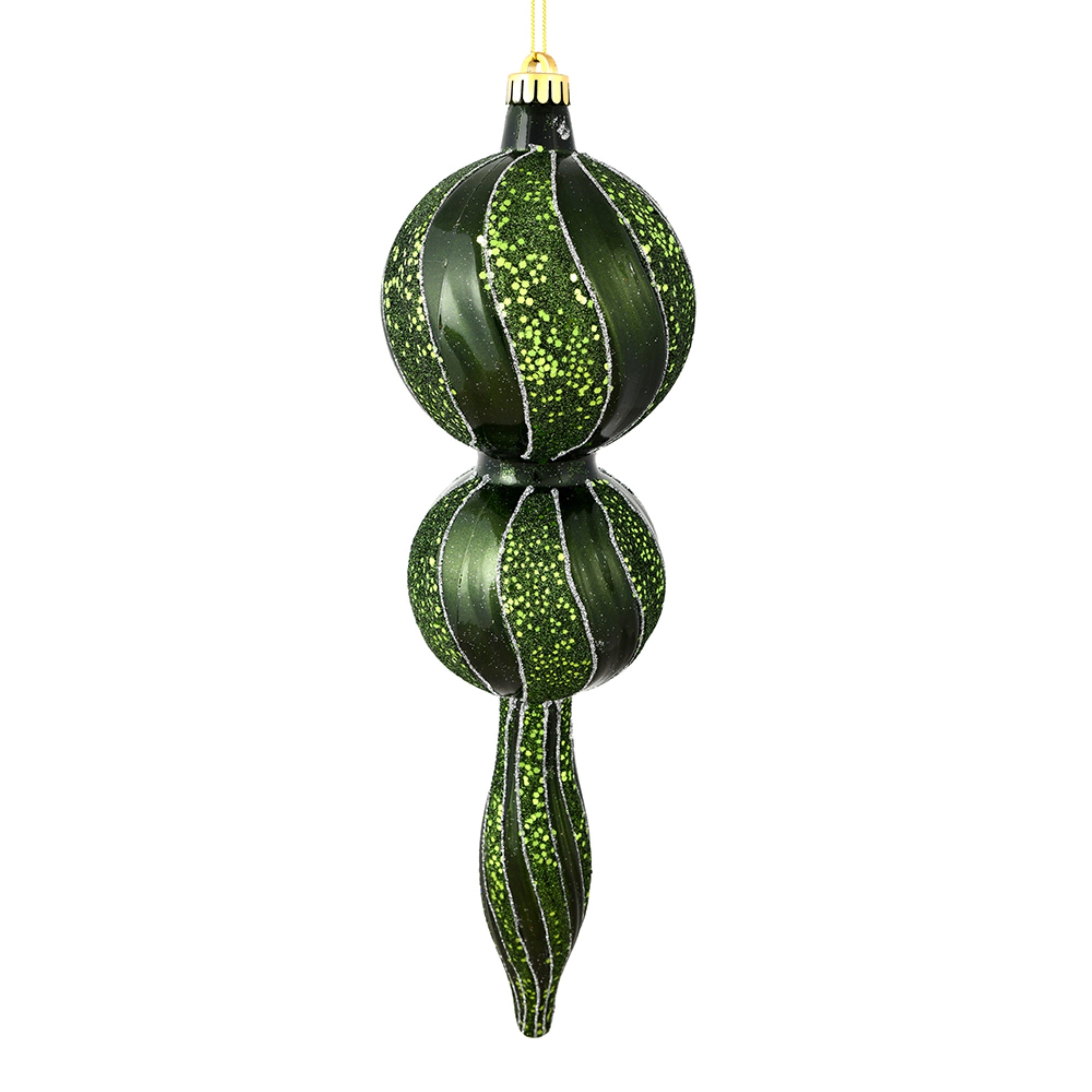 16.5” Moss Green Candy Glitter Finial