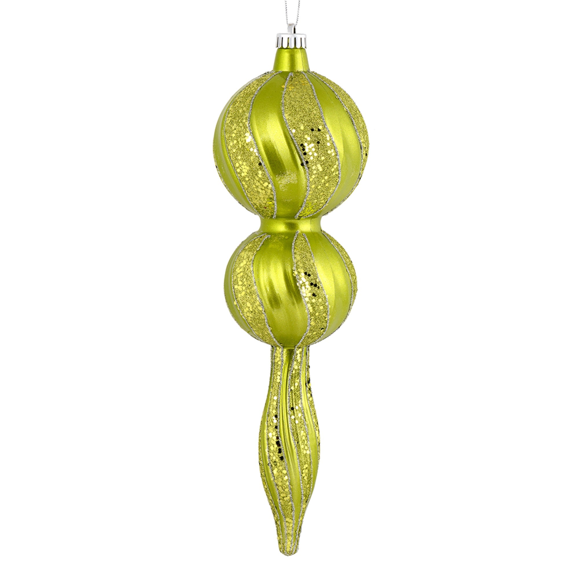 16.5” Lime Candy Glitter Finial