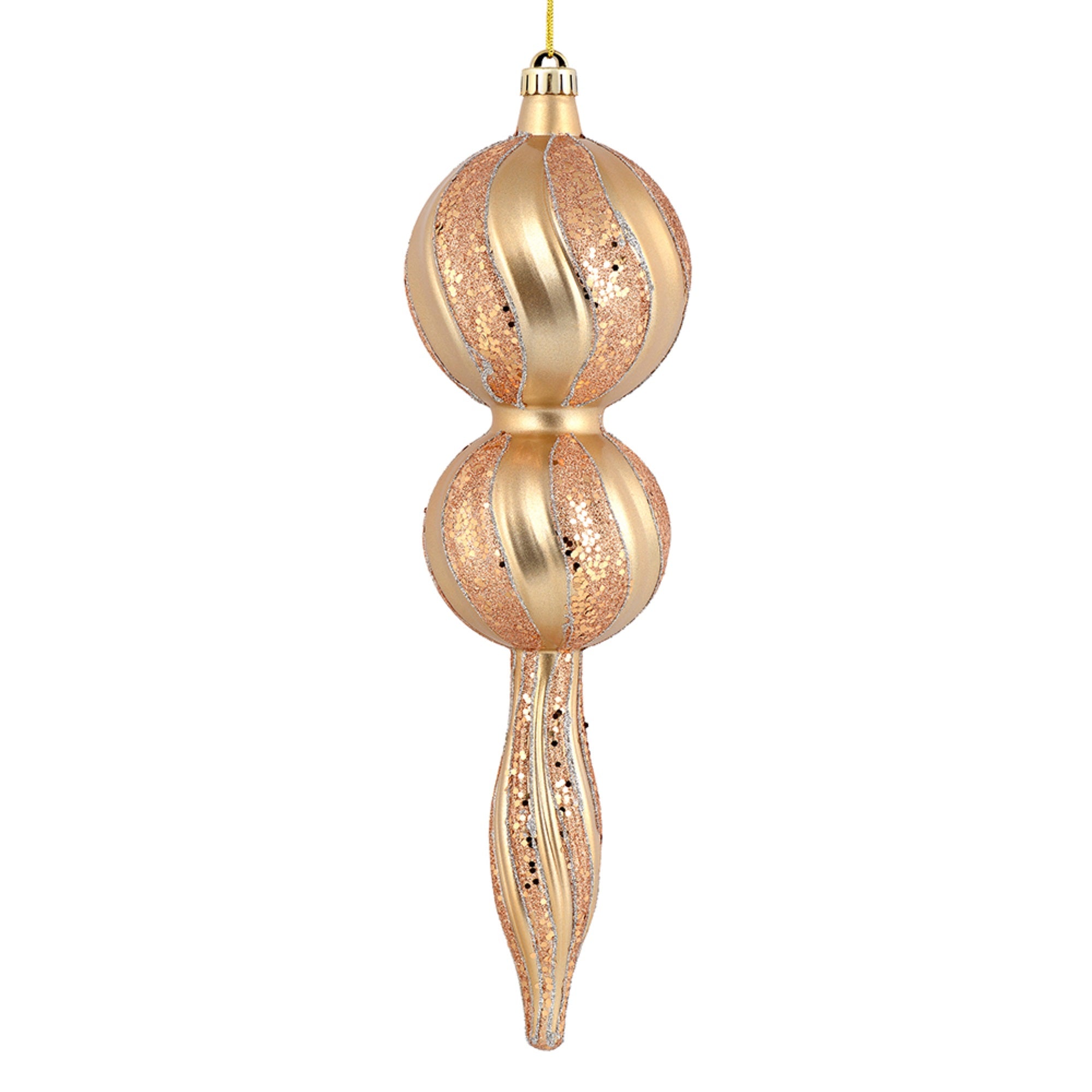 16.5” Cafe Latte Candy Glitter Finial