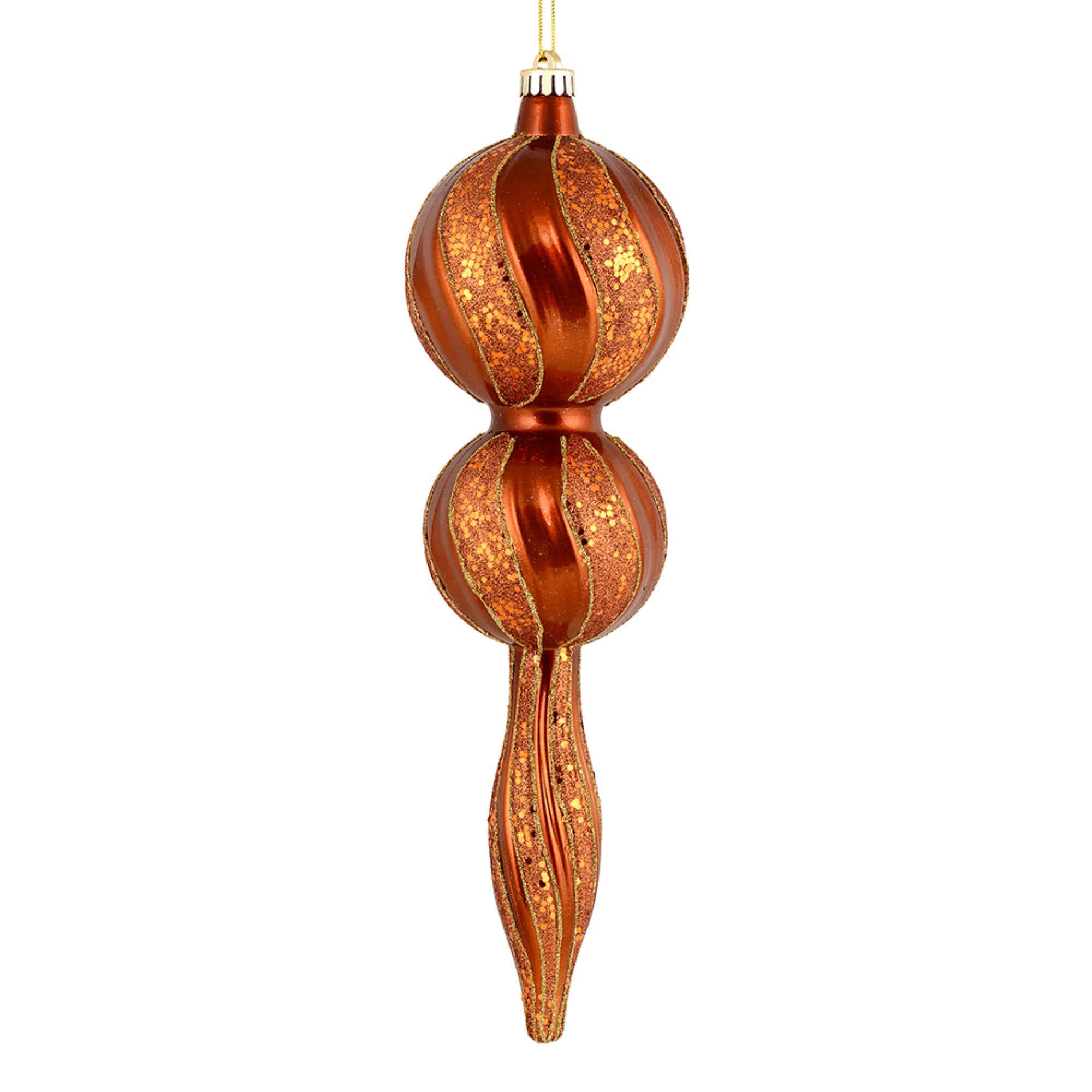 16.5” Copper Candy Glitter Finial