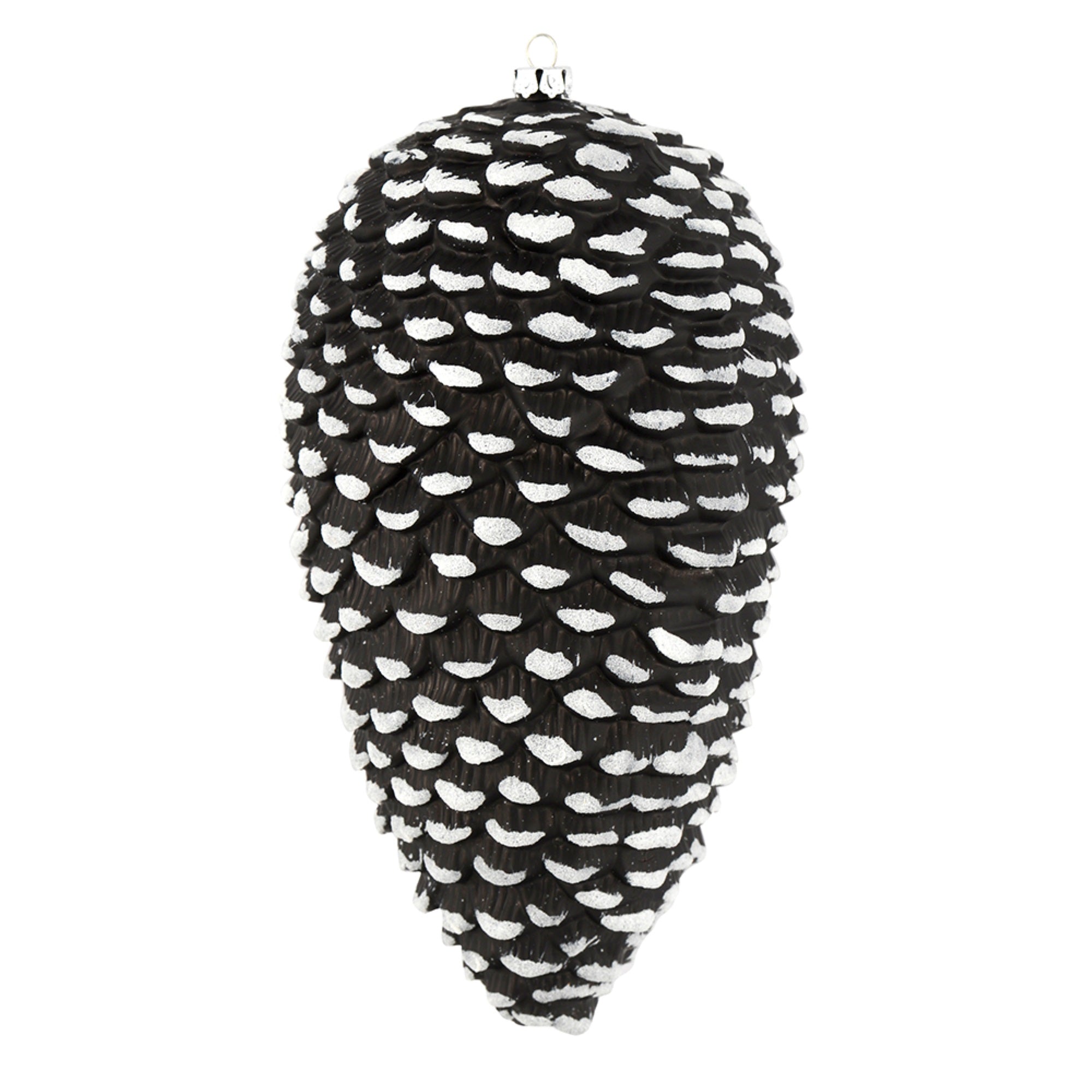 7” Black/White Matte Glitt Pinecone 4/Bg
