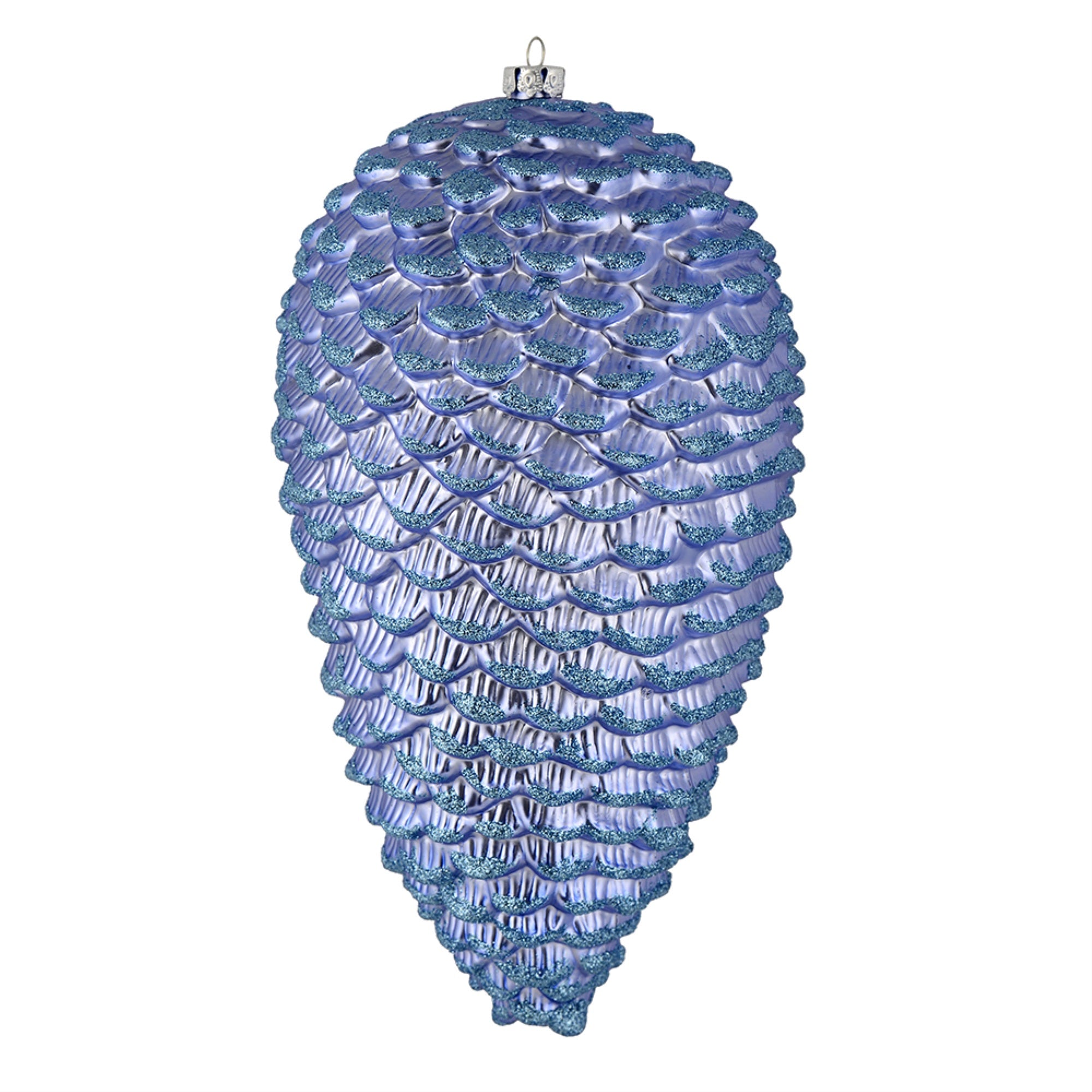 7” Periwinkle Matte Glitt Pinecone 4Bg