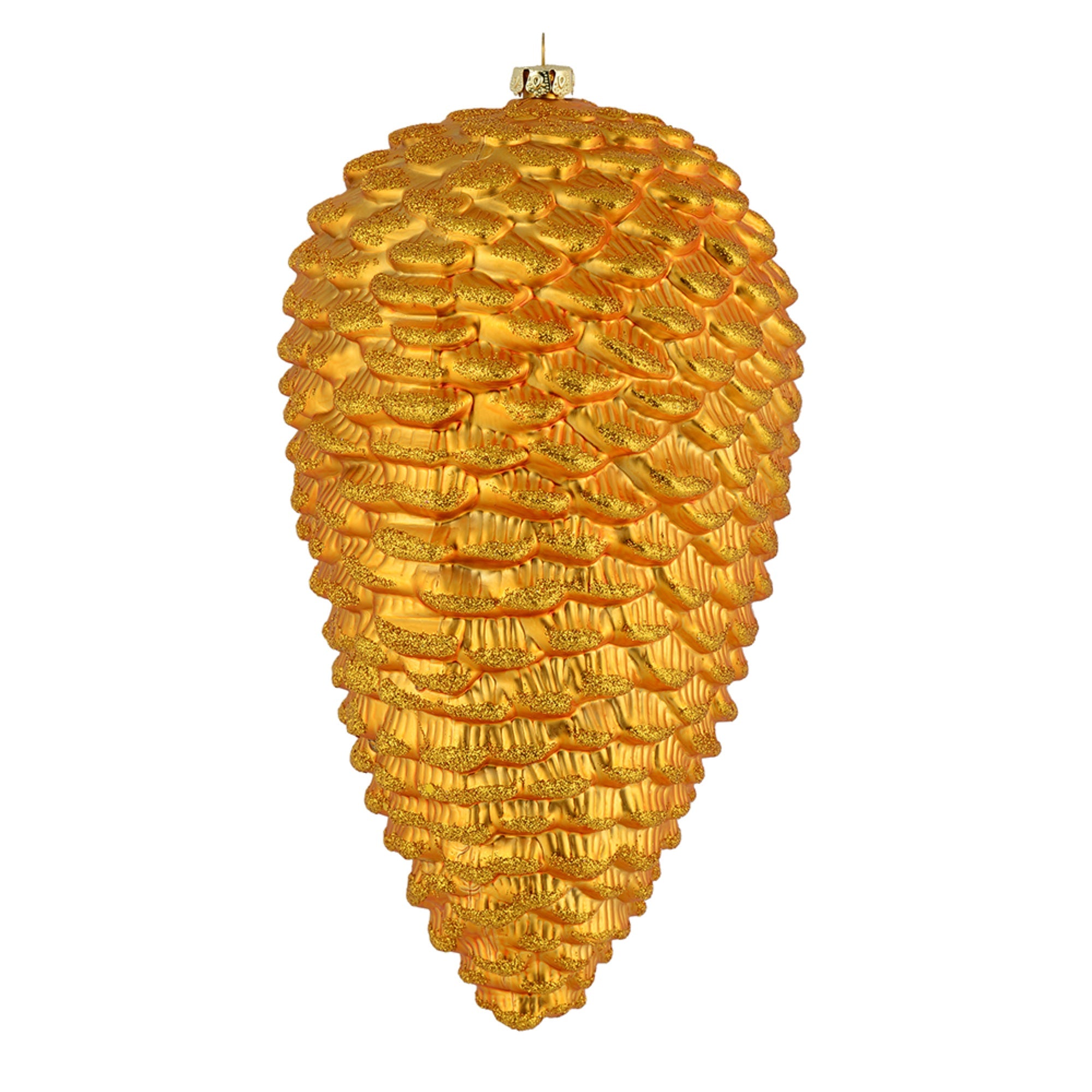 7” Antique Gold Matte Glitt Pinecone 4Bg