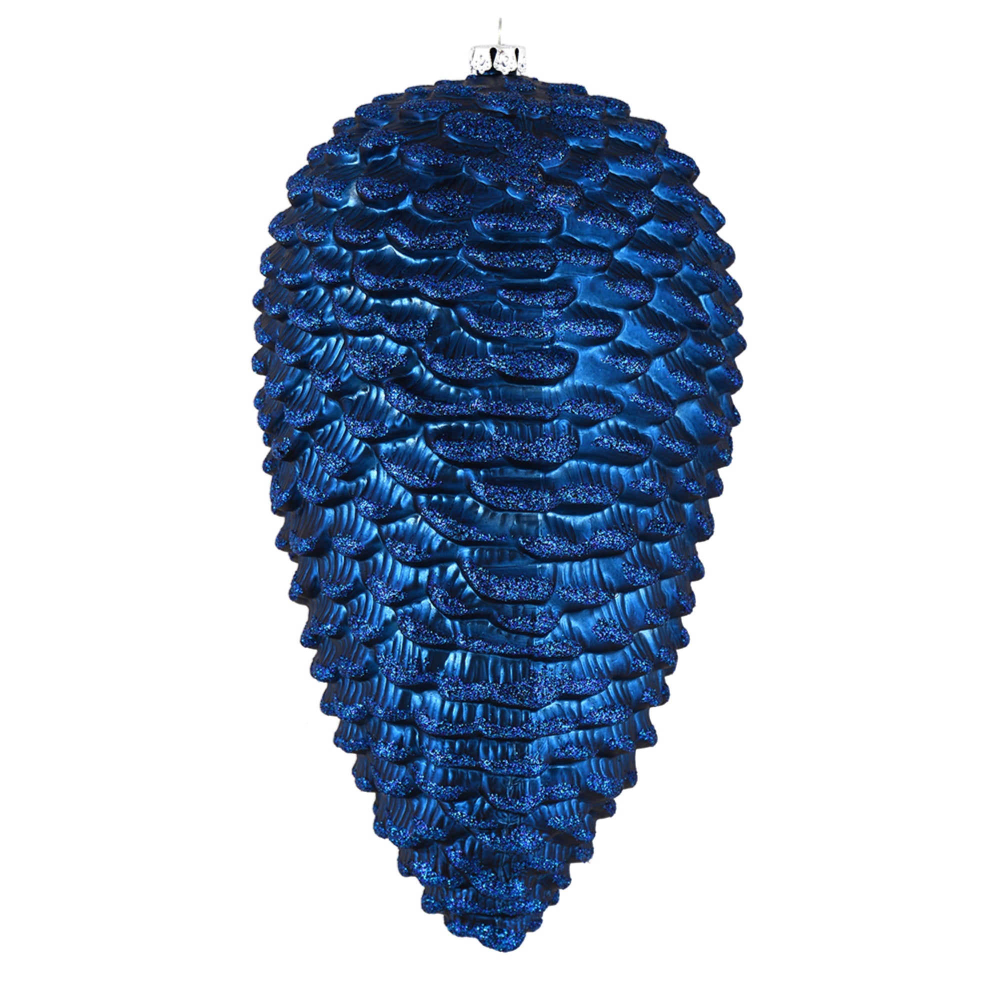 7” Midnt Blue Matte Glitt Pinecone 4/Bag