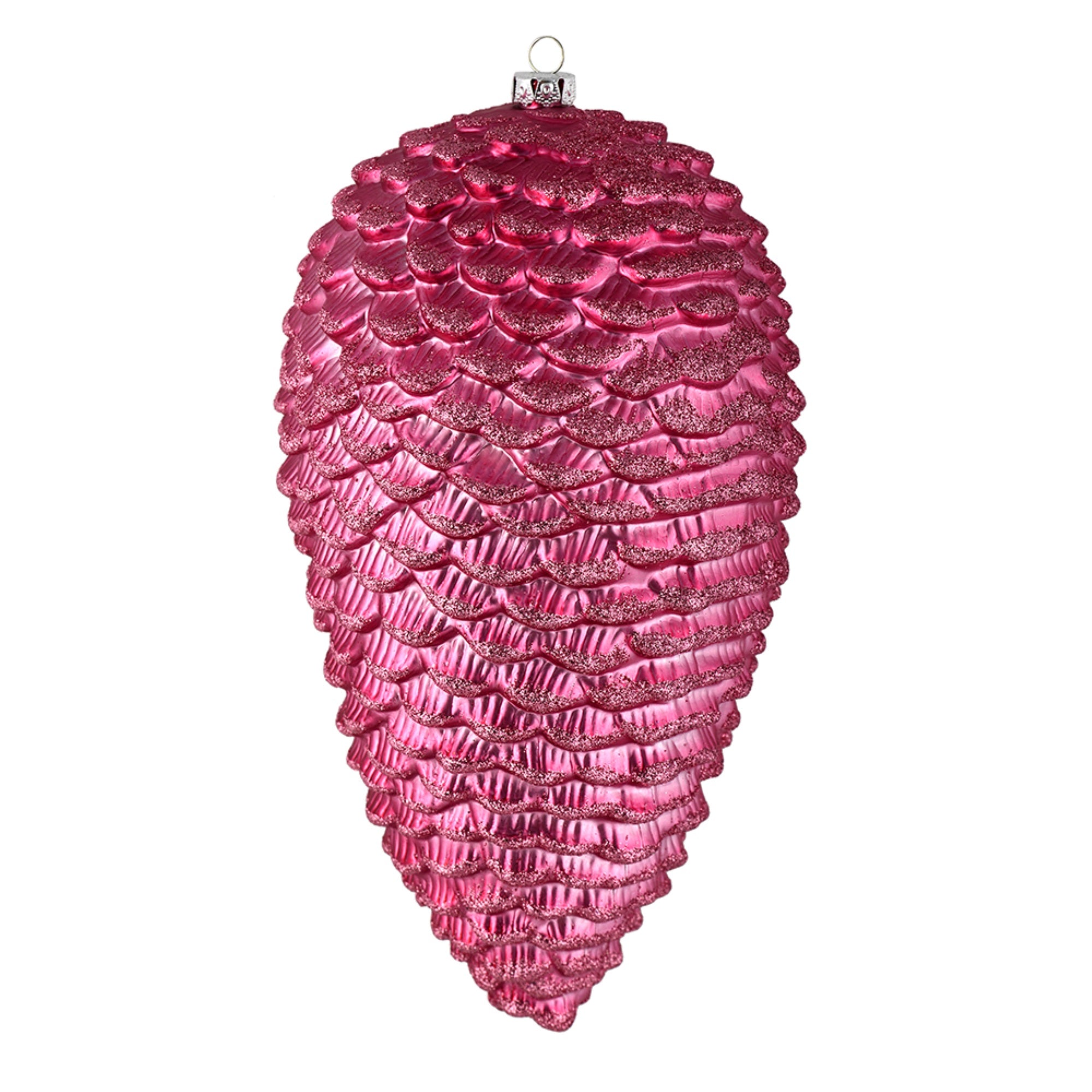 7” Mauve Matte Glitter Pinecone 4/Bag