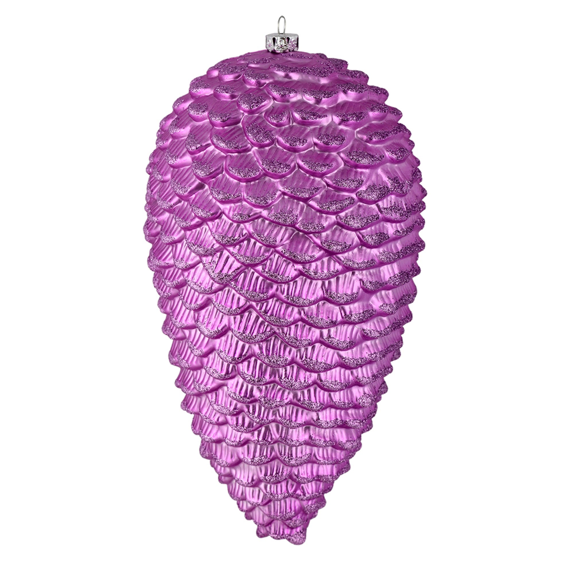 7” Orchid Matte Glitter Pinecone 4/Bag