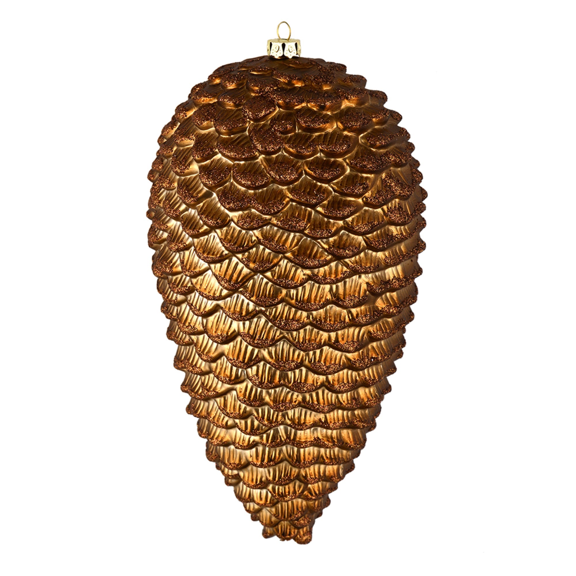7” Mocha Matte Glitter Pinecone 4/Bag
