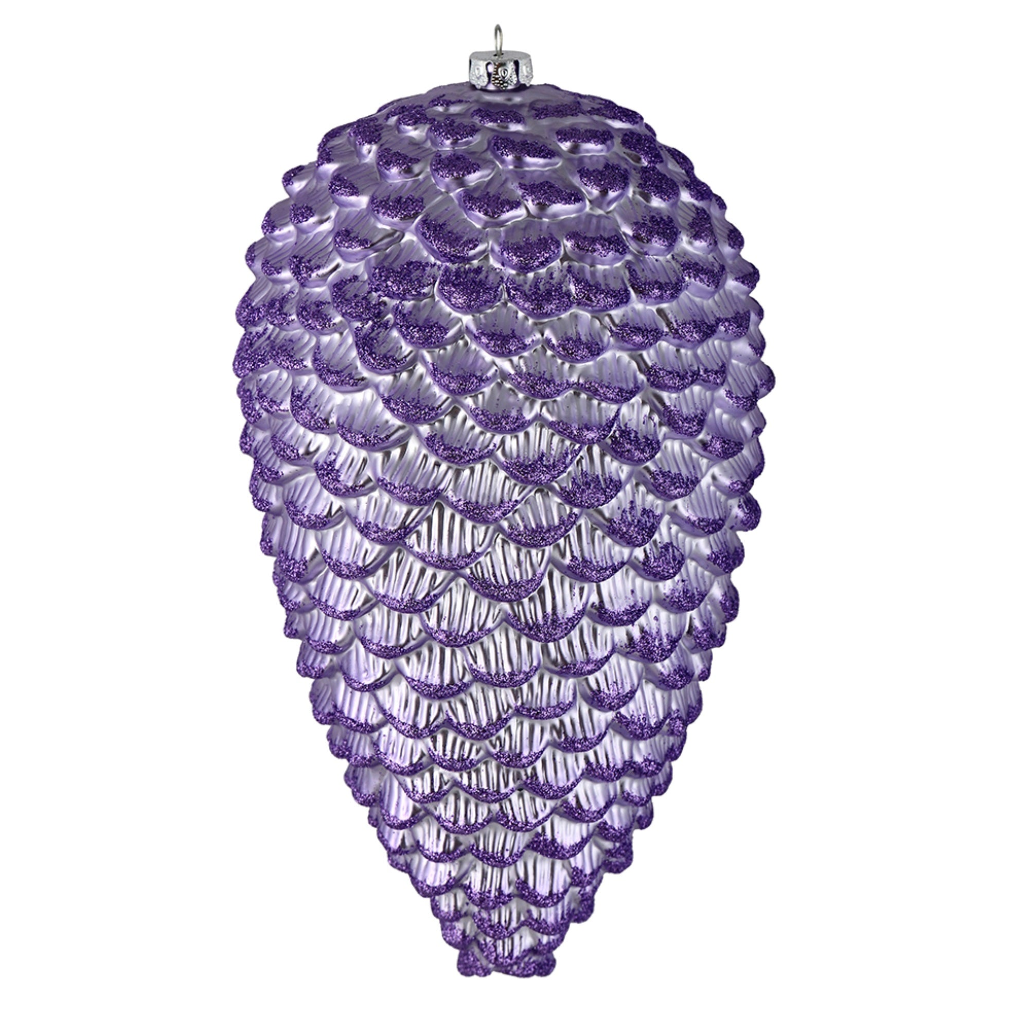 7” Lavender Matte Glitter Pinecone 4/Bag