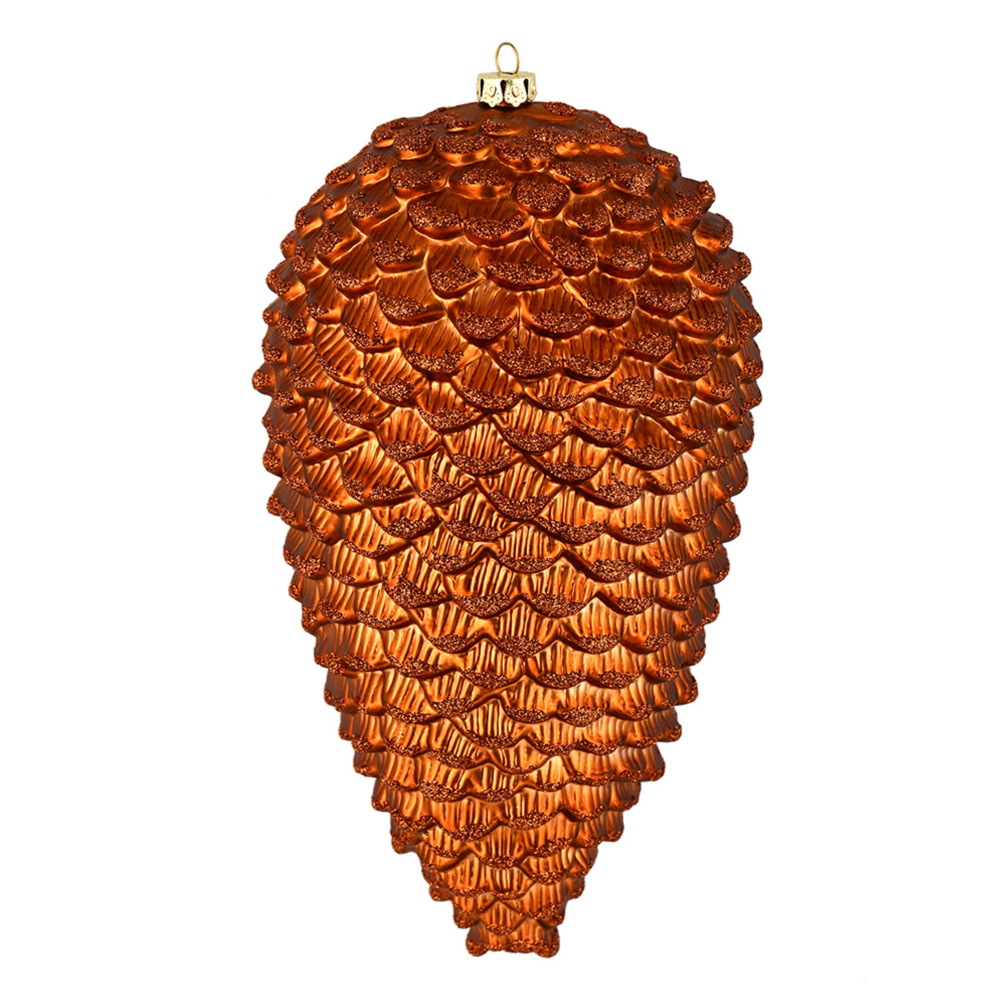 7” Copper Matte Glitter Pinecone 4/Bag