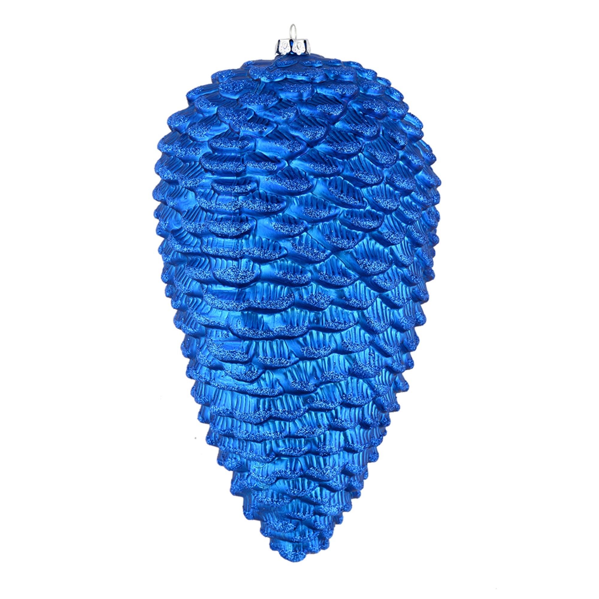 10” Blue Matte Glitter Pinecone 2/Box