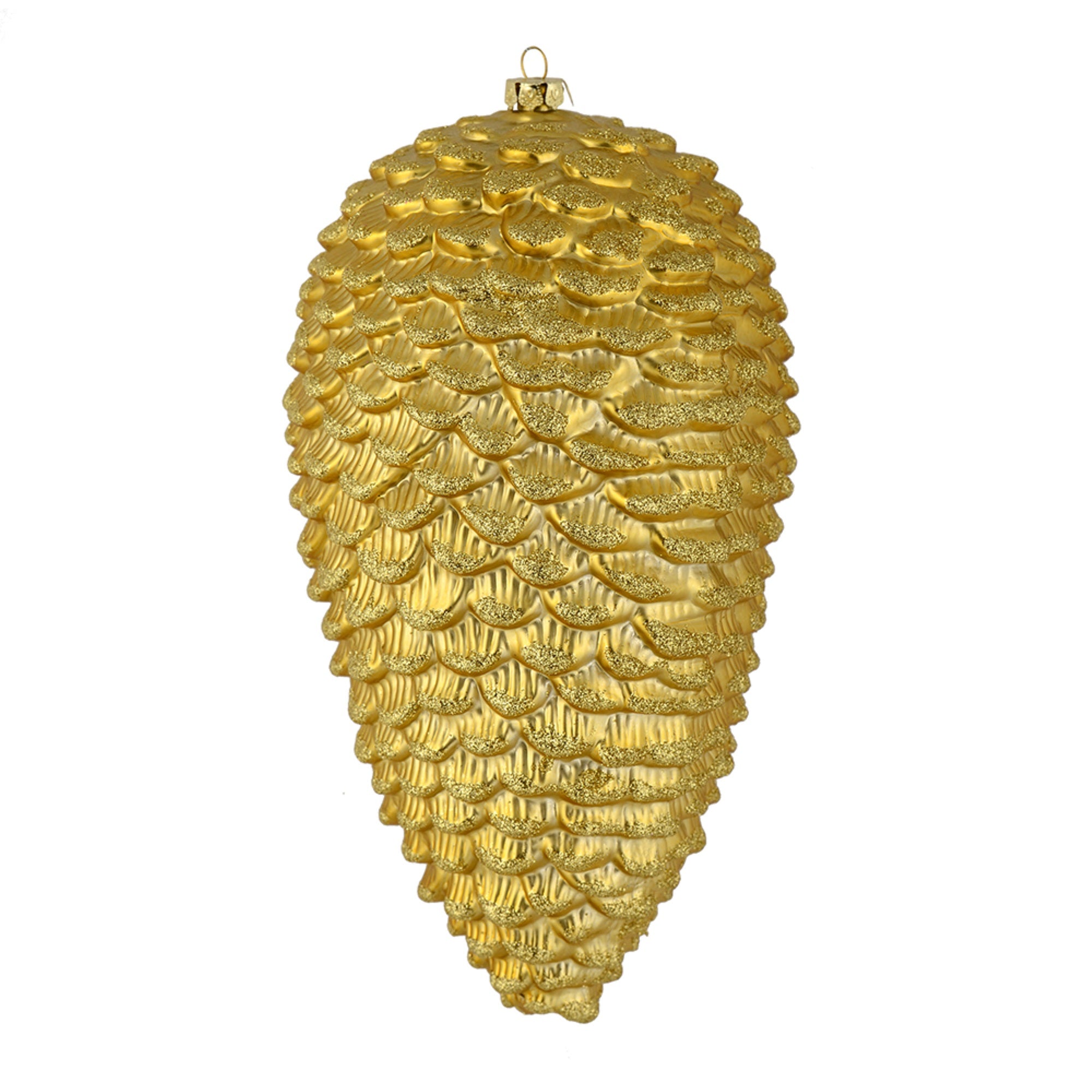 10” Gold Matte Glitter Pinecone 2/Box