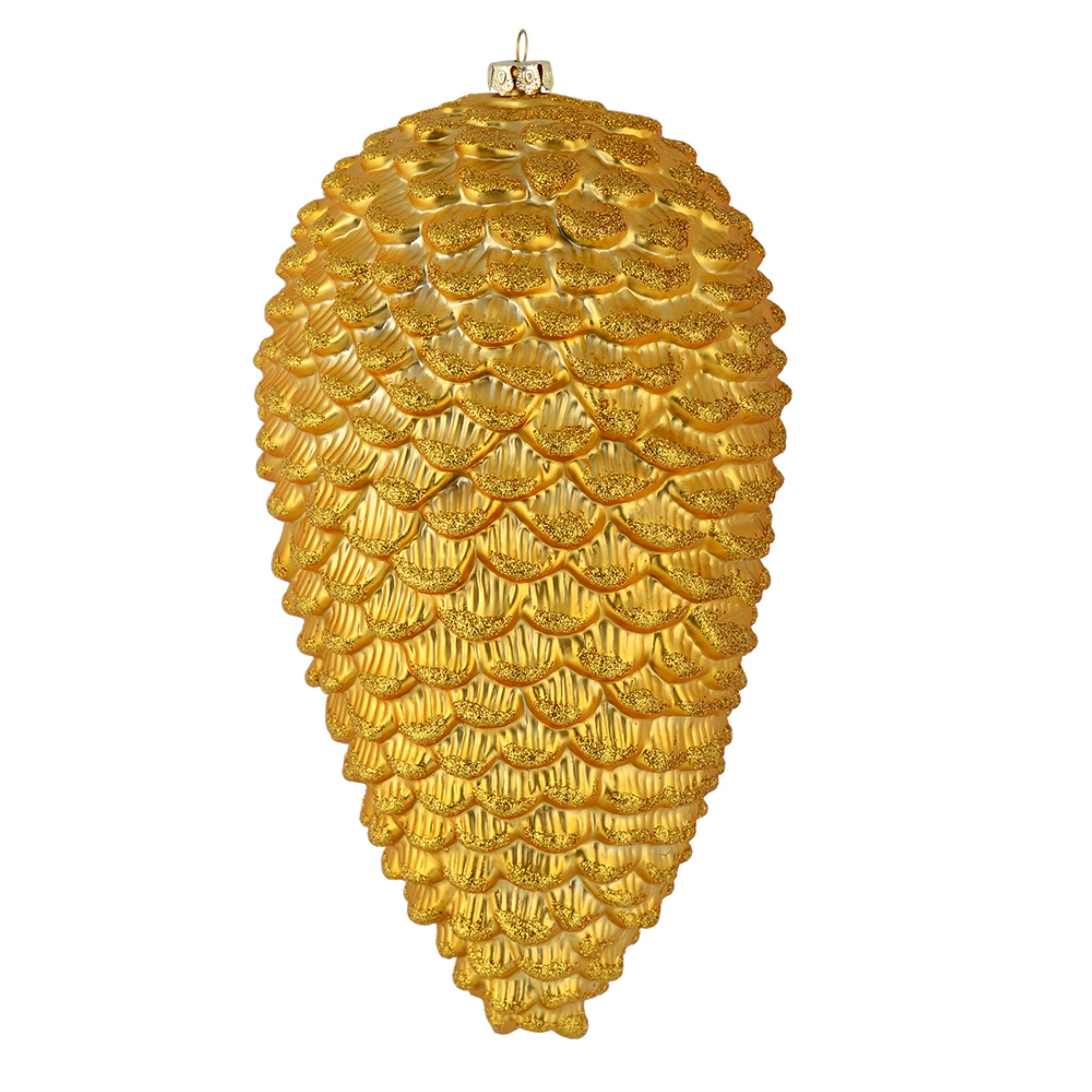 10” Honey Gold Matte Glitt Pinecone 2/Bo