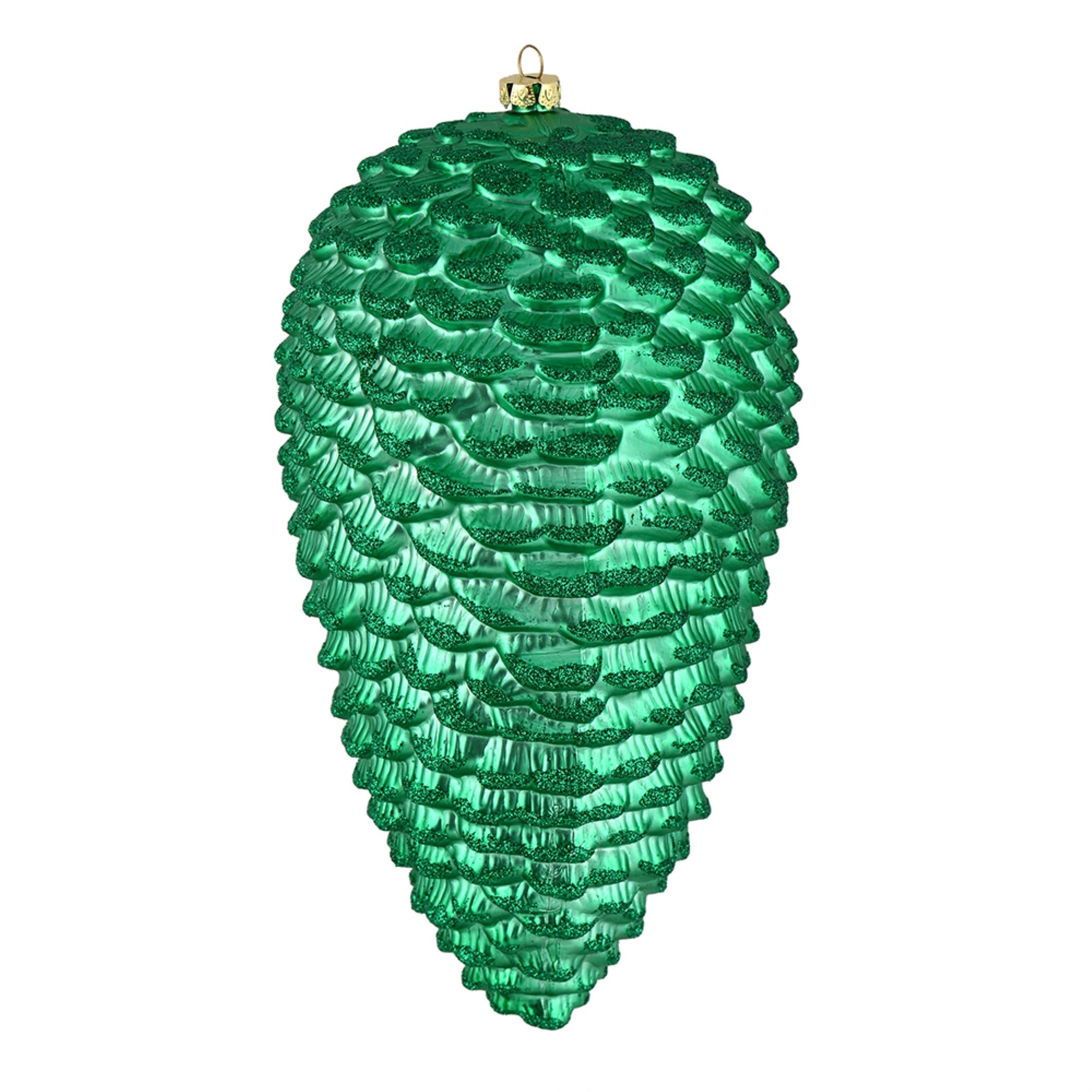 10” Seafoam Matte Glitter Pinecone 2/Box